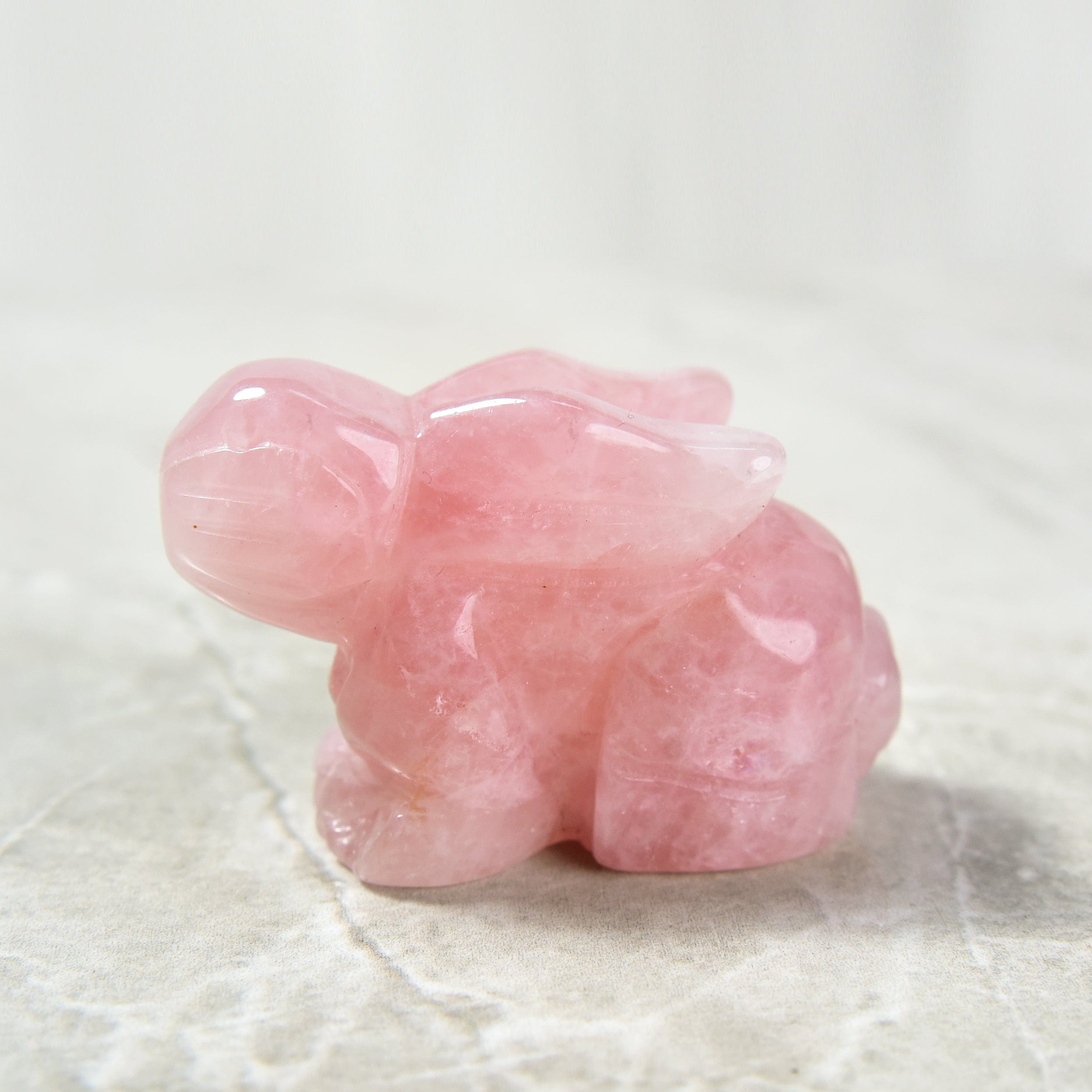 KALIFANO Gemstone Carvings 2" Rose Quartz Rabbit Natural Gemstone Carving CV14-R-RQ