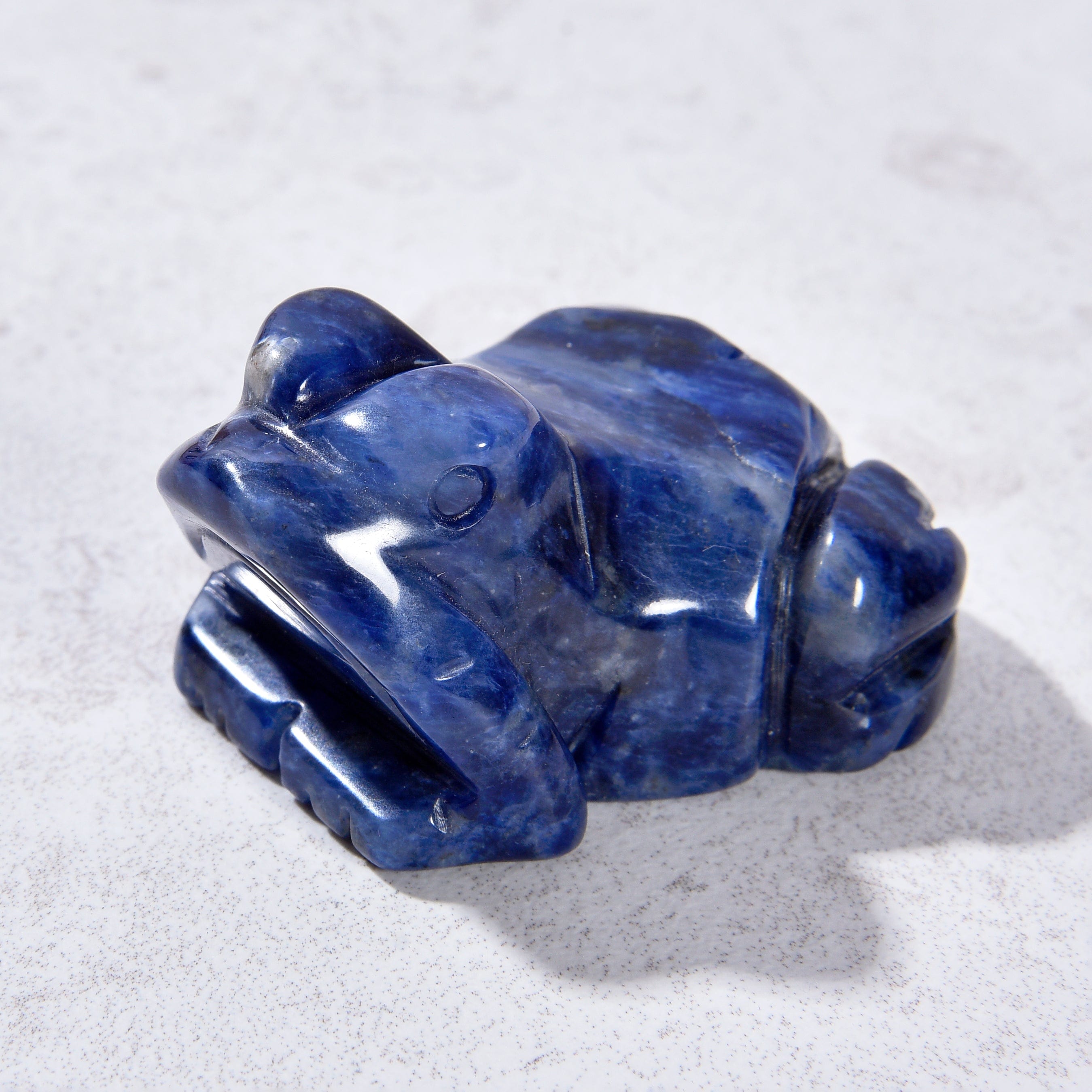 KALIFANO Gemstone Carvings 2" Sodalite Frog Natural Gemstone Carving CV13-F-SD