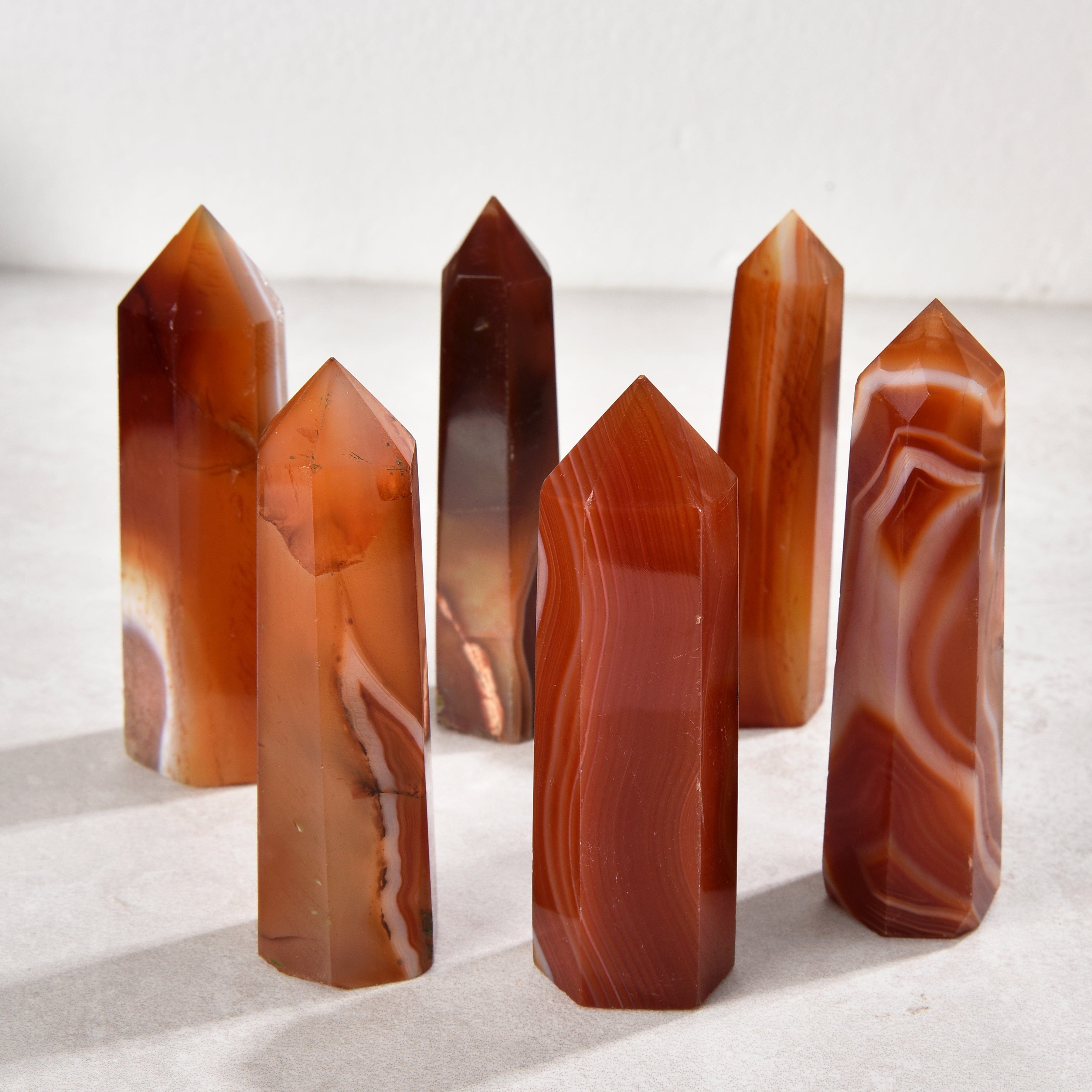 KALIFANO Gemstone Carvings 3.5" Carnelian Obelisk Tower Gemstone Carving GOT810-CR