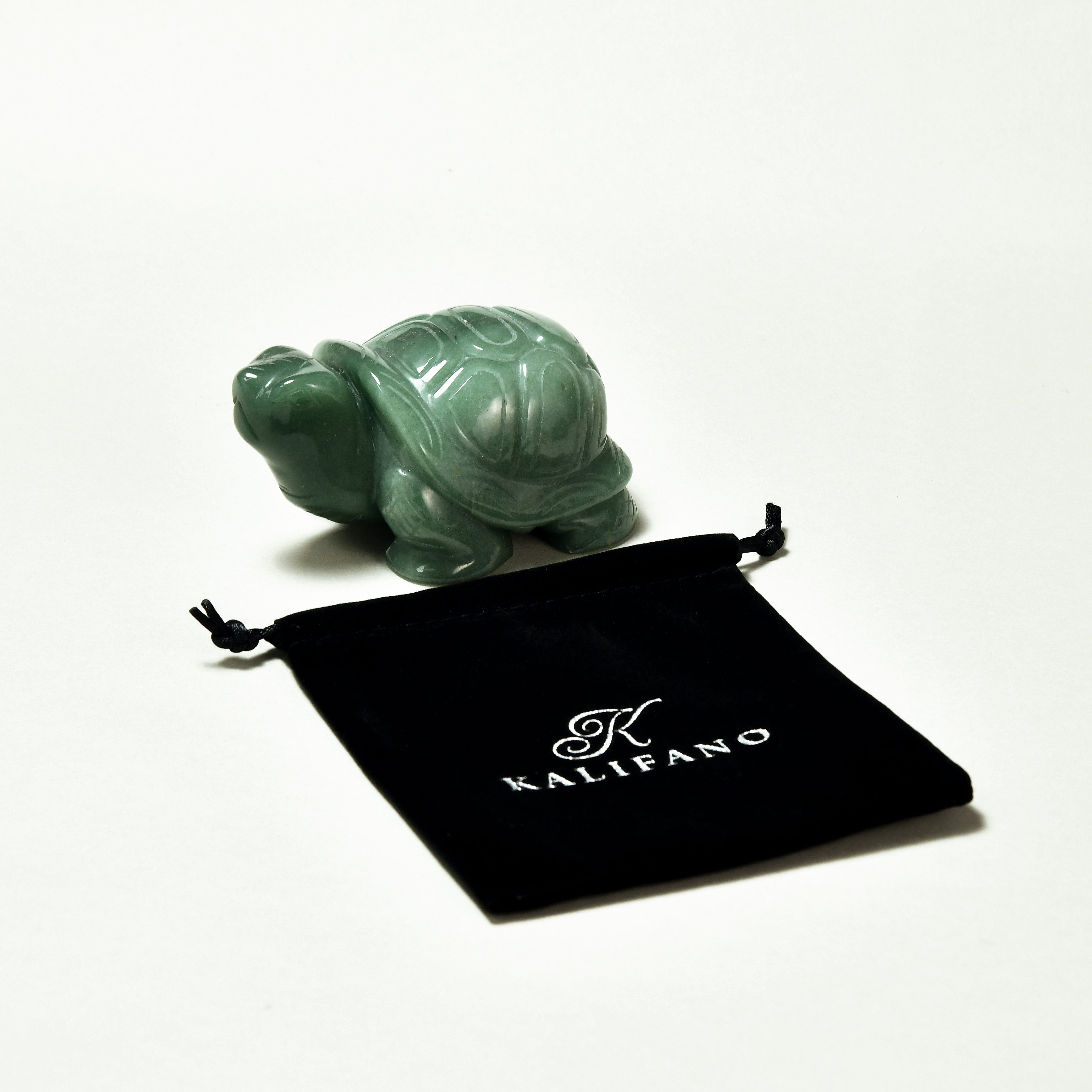 KALIFANO Gemstone Carvings 4" Aventurine Turtle Natural Gemstone Carving CV140-T-AV