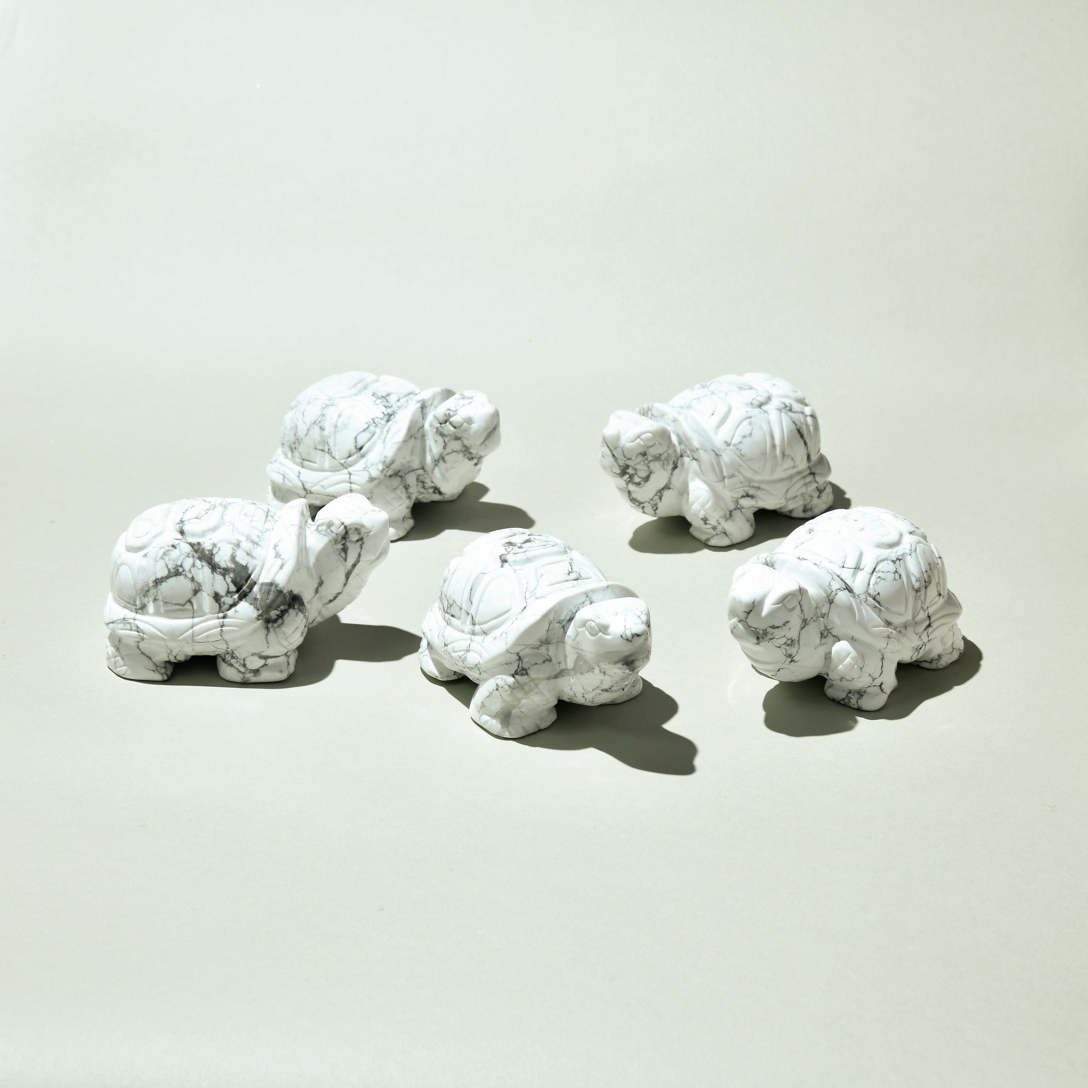 KALIFANO Gemstone Carvings 4" Howlite Turtle Natural Gemstone Carving CV140-T-HT