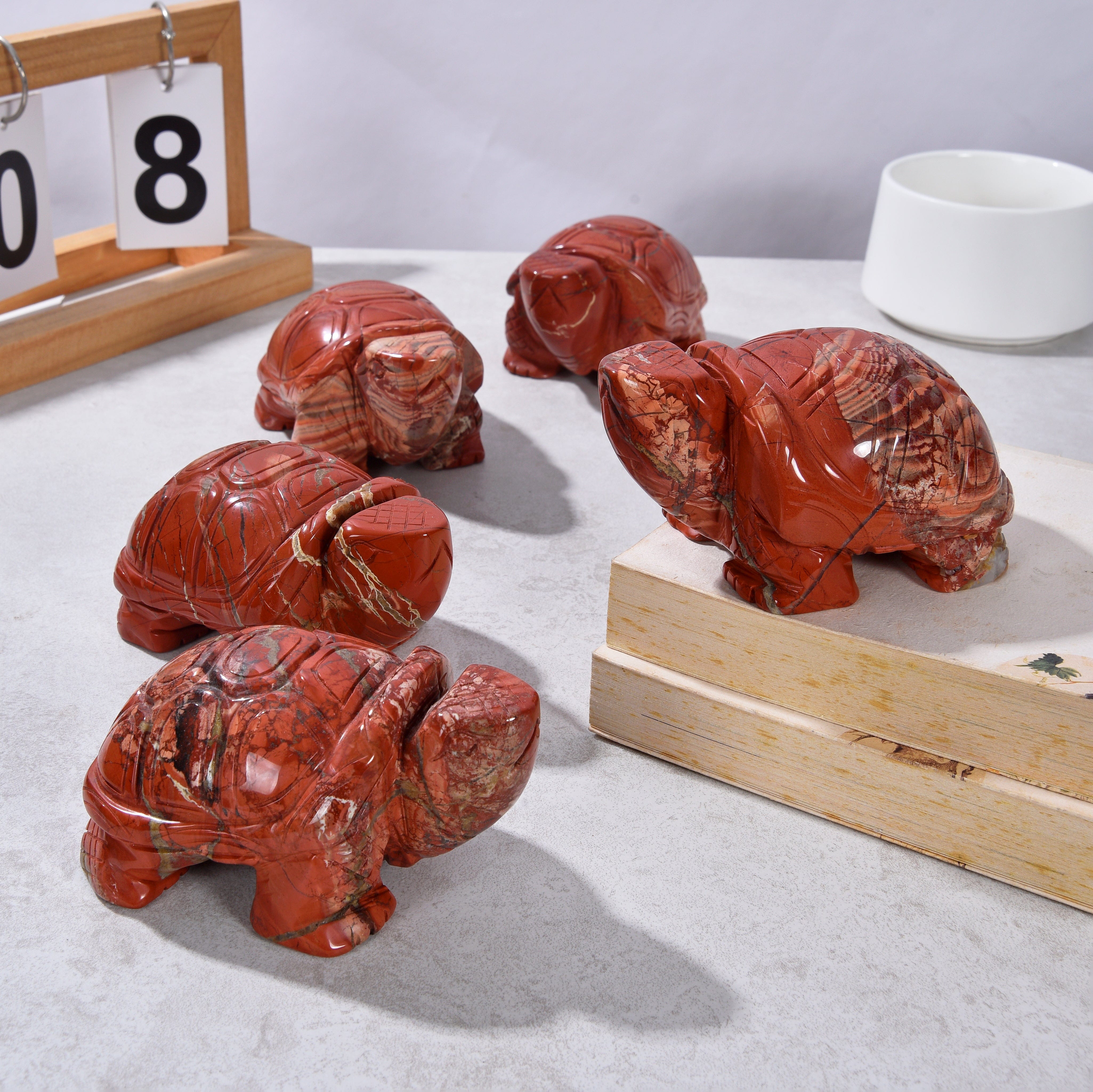 KALIFANO Gemstone Carvings 4" Red Jasper Elephant Natural Gemstone Carving CV140-T-RJ