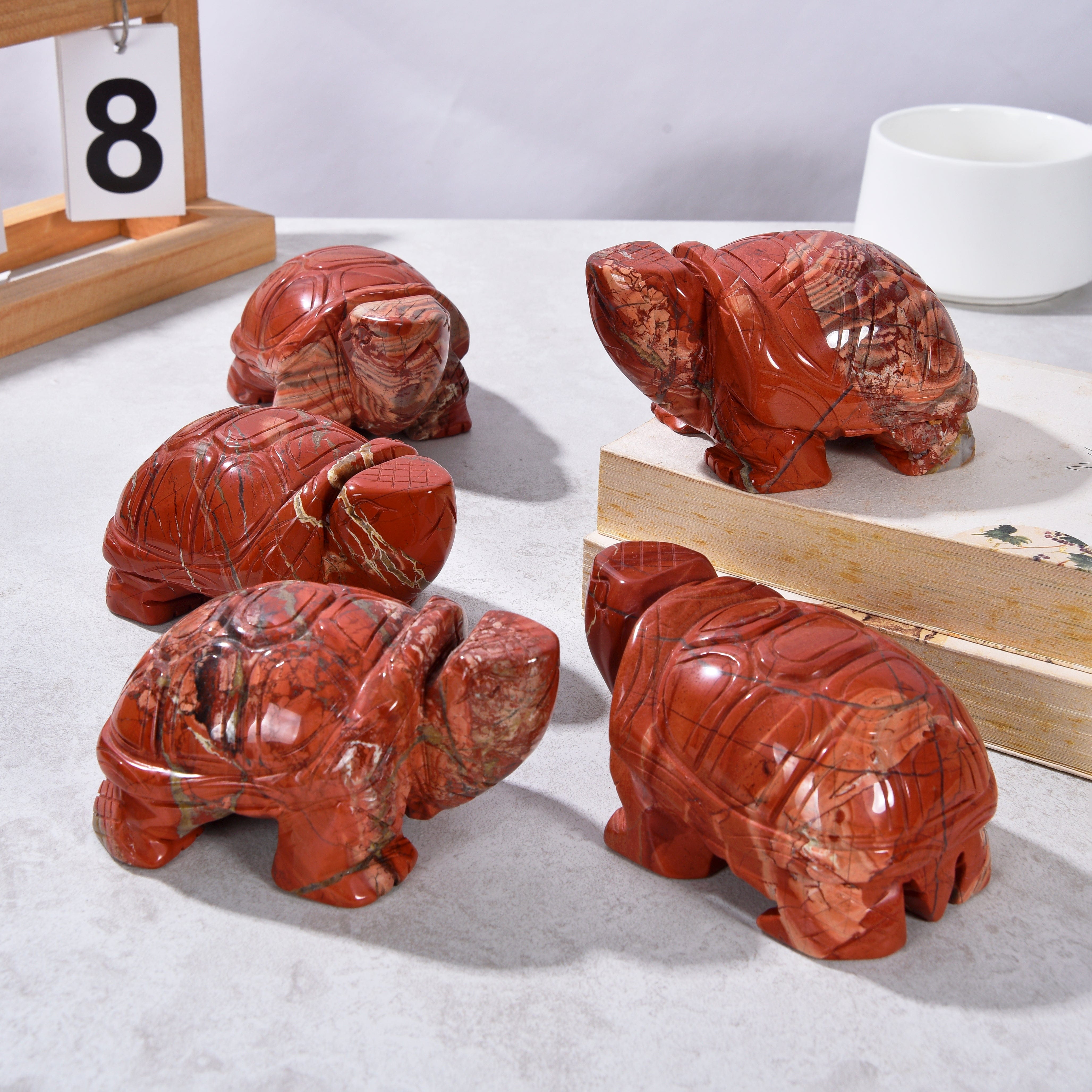KALIFANO Gemstone Carvings 4" Red Jasper Elephant Natural Gemstone Carving CV140-T-RJ