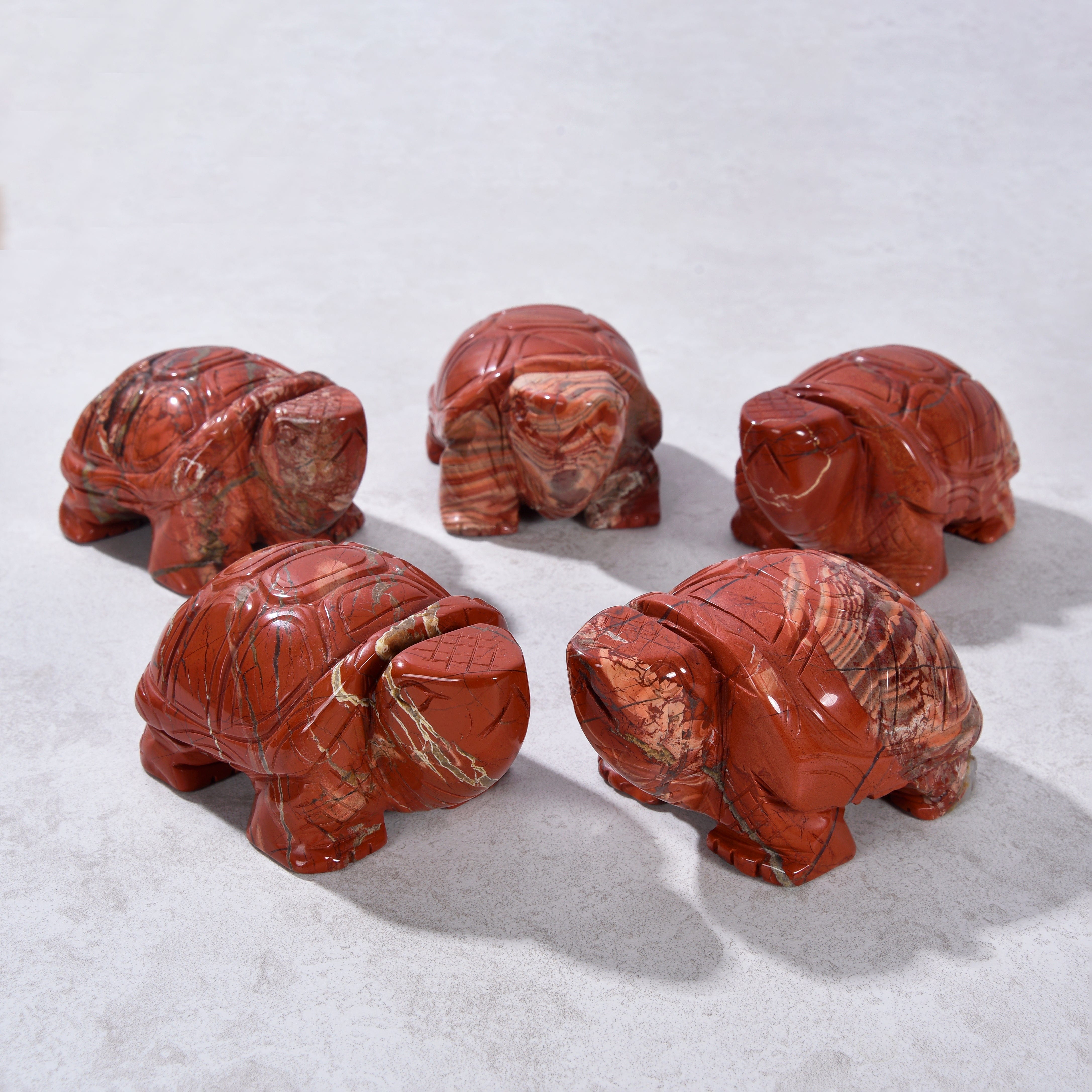 KALIFANO Gemstone Carvings 4" Red Jasper Elephant Natural Gemstone Carving CV140-T-RJ