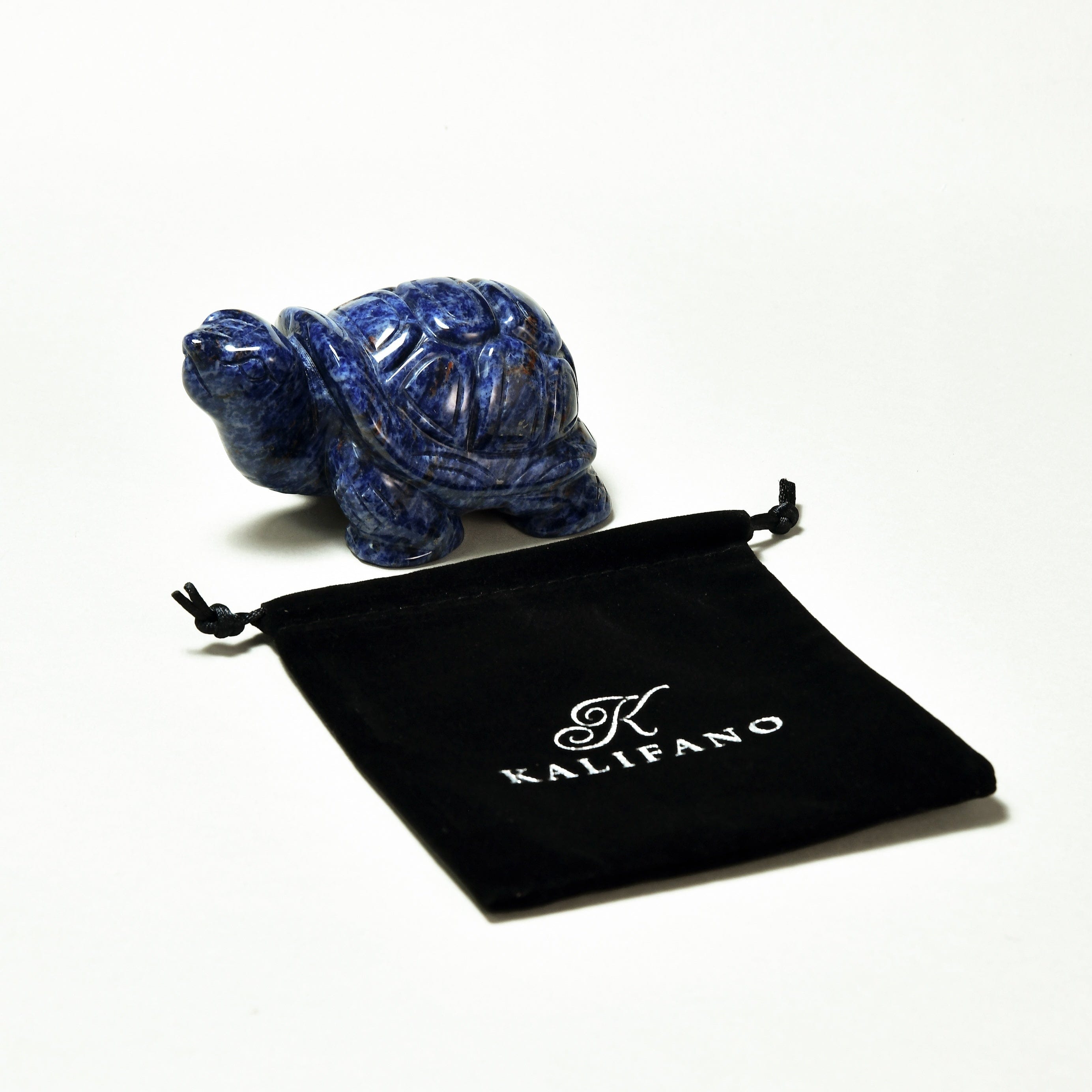 KALIFANO Gemstone Carvings 4" Sodalite Turtle Natural Gemstone Carving CV140-T-SD