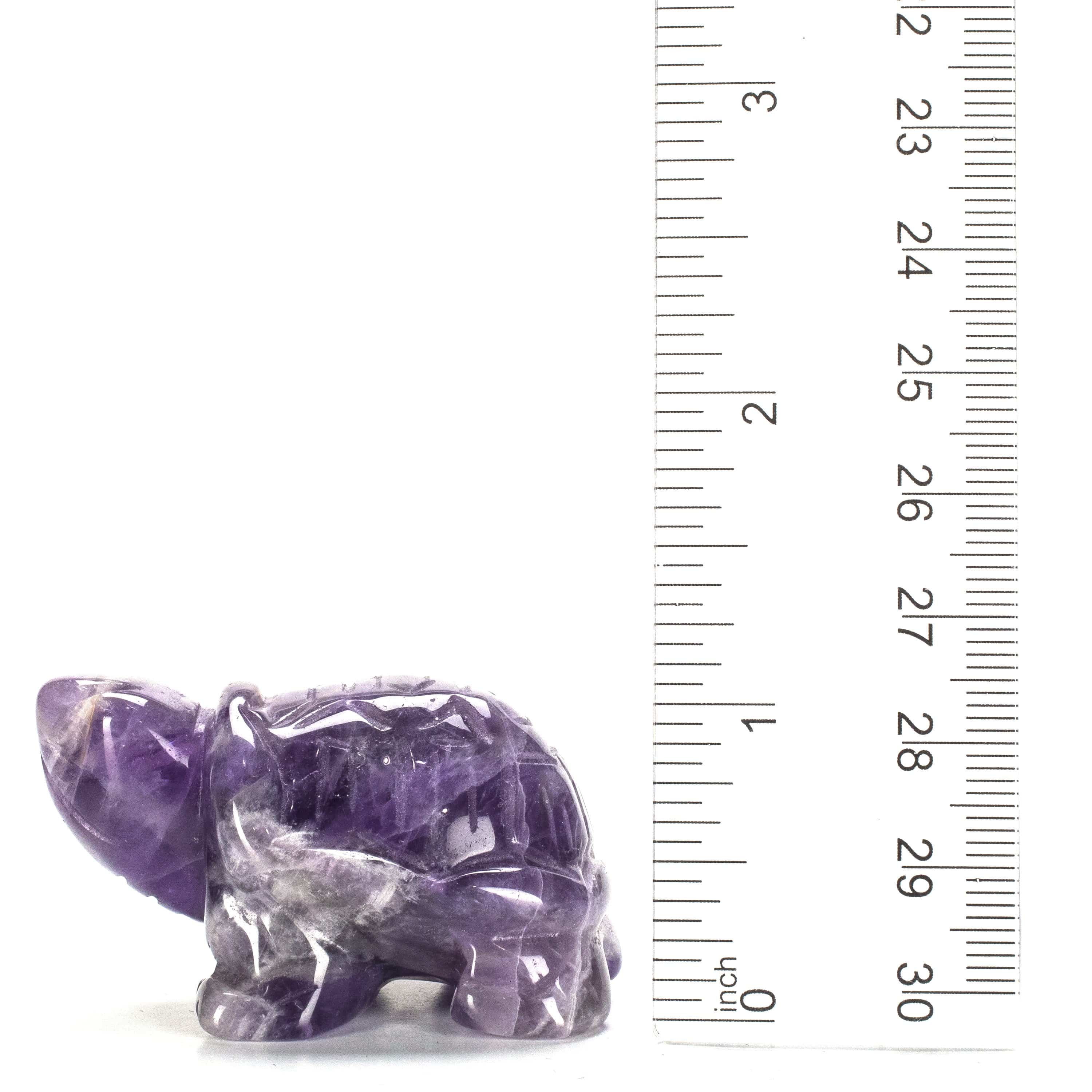 Kalifano Gemstone Carvings Amethyst Turtle 2'' Natural Gemstone Carving CV14-T-AM