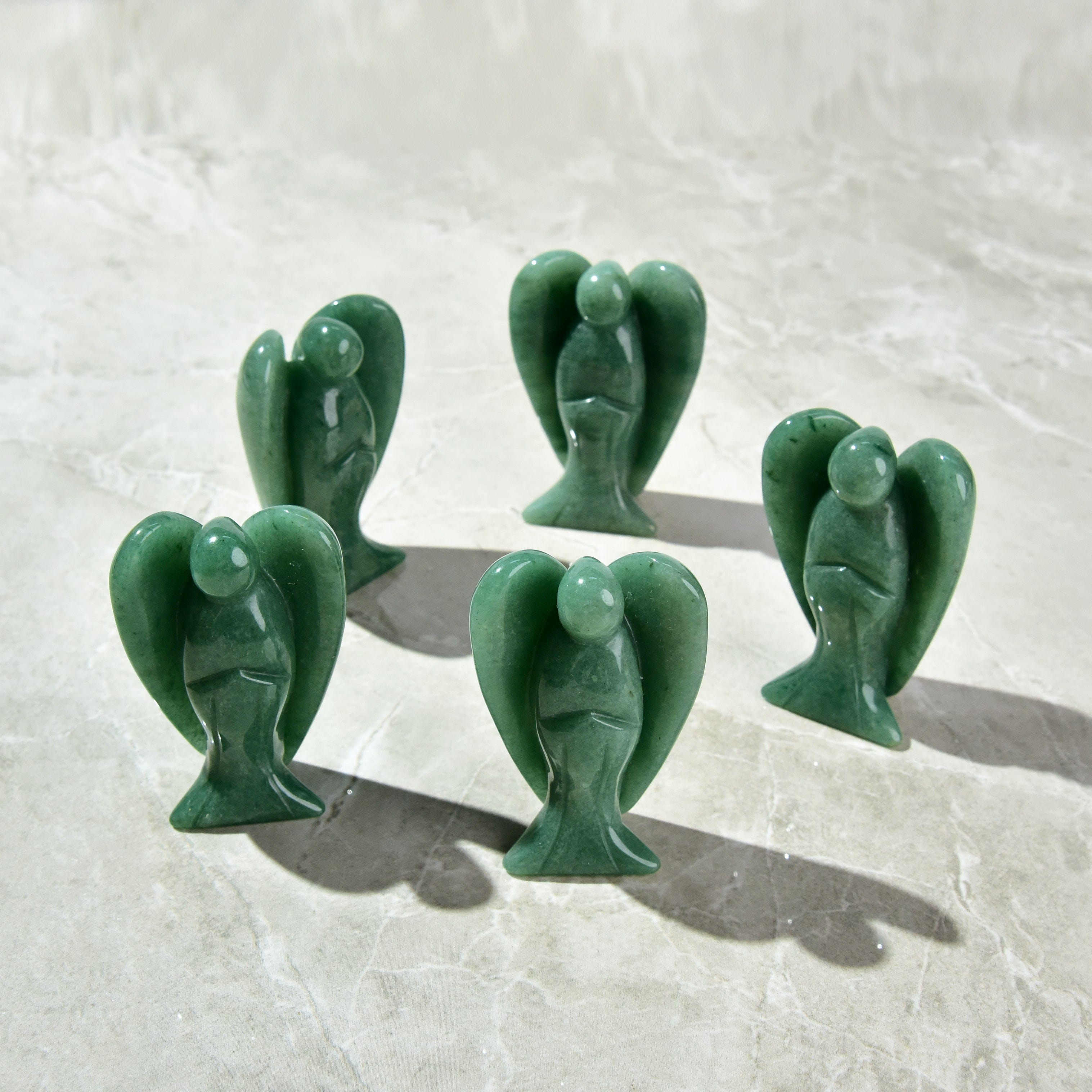 Kalifano Gemstone Carvings Aventurine Angel 3'' Natural Gemstone Carving CV40-A-AV