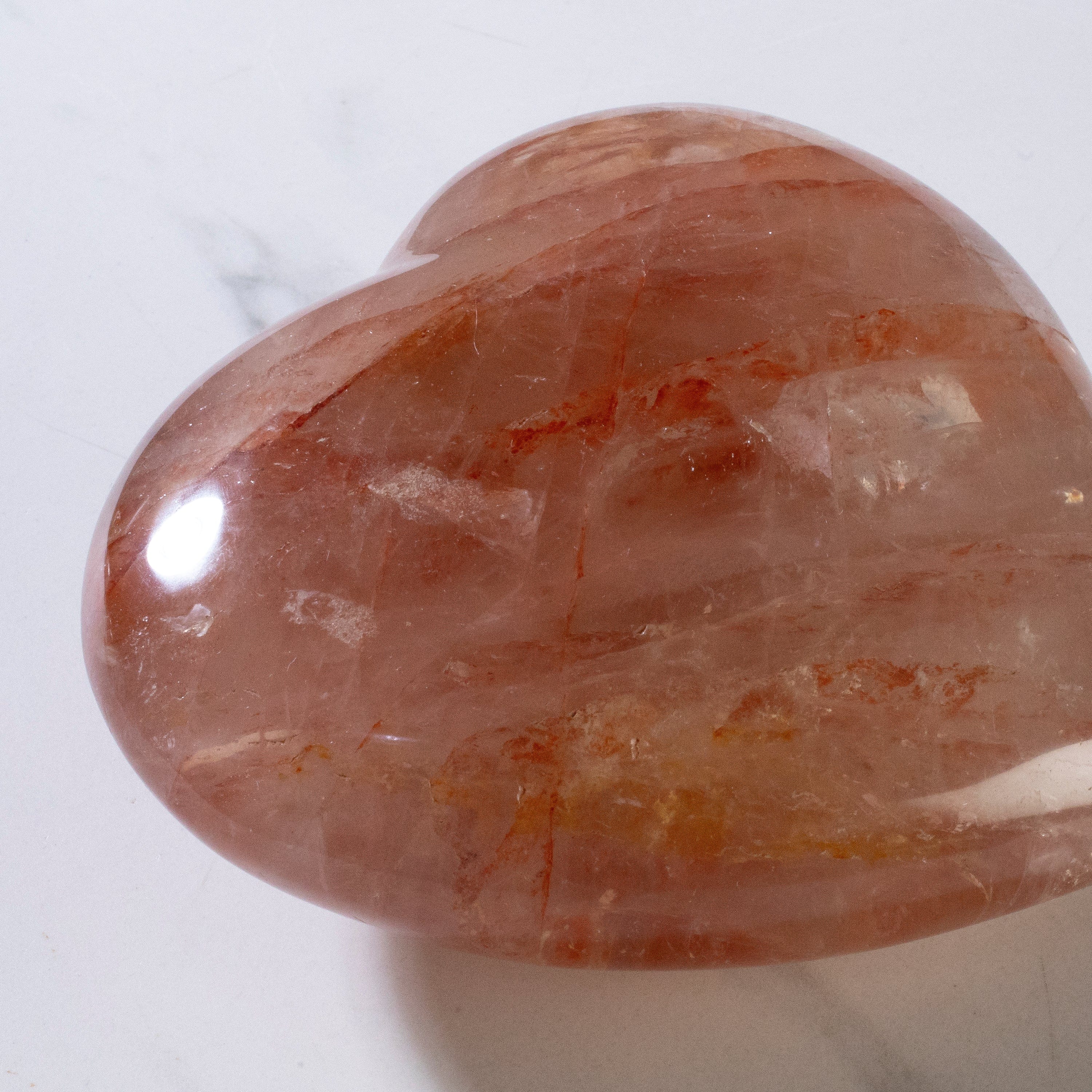 Kalifano Gemstone Carvings Fire Quartz Gemstone Heart Carving - 4.5" GH700-FQ