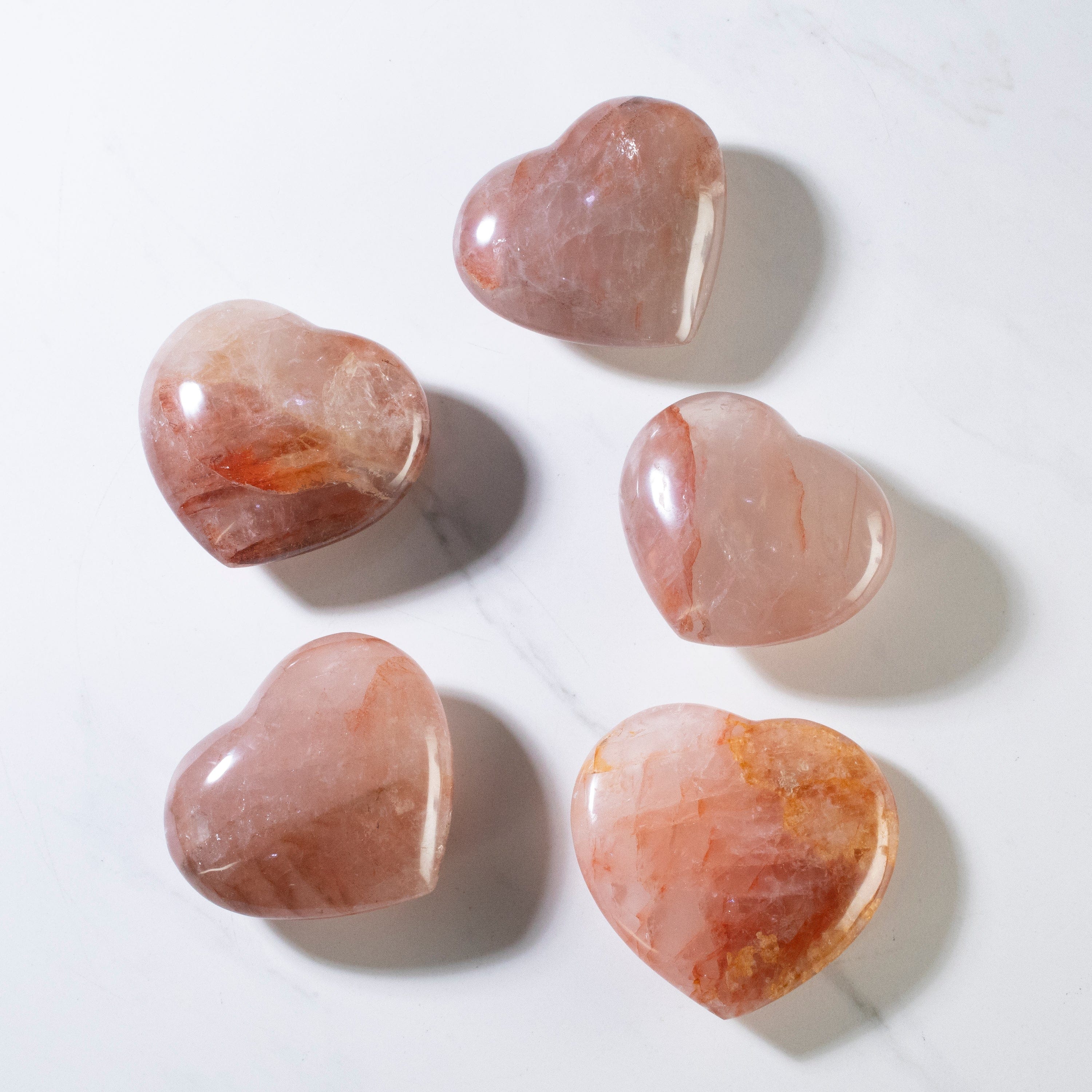 Kalifano Gemstone Carvings Fire Quartz Gemstone Heart Carving - 4" GH600-FQ