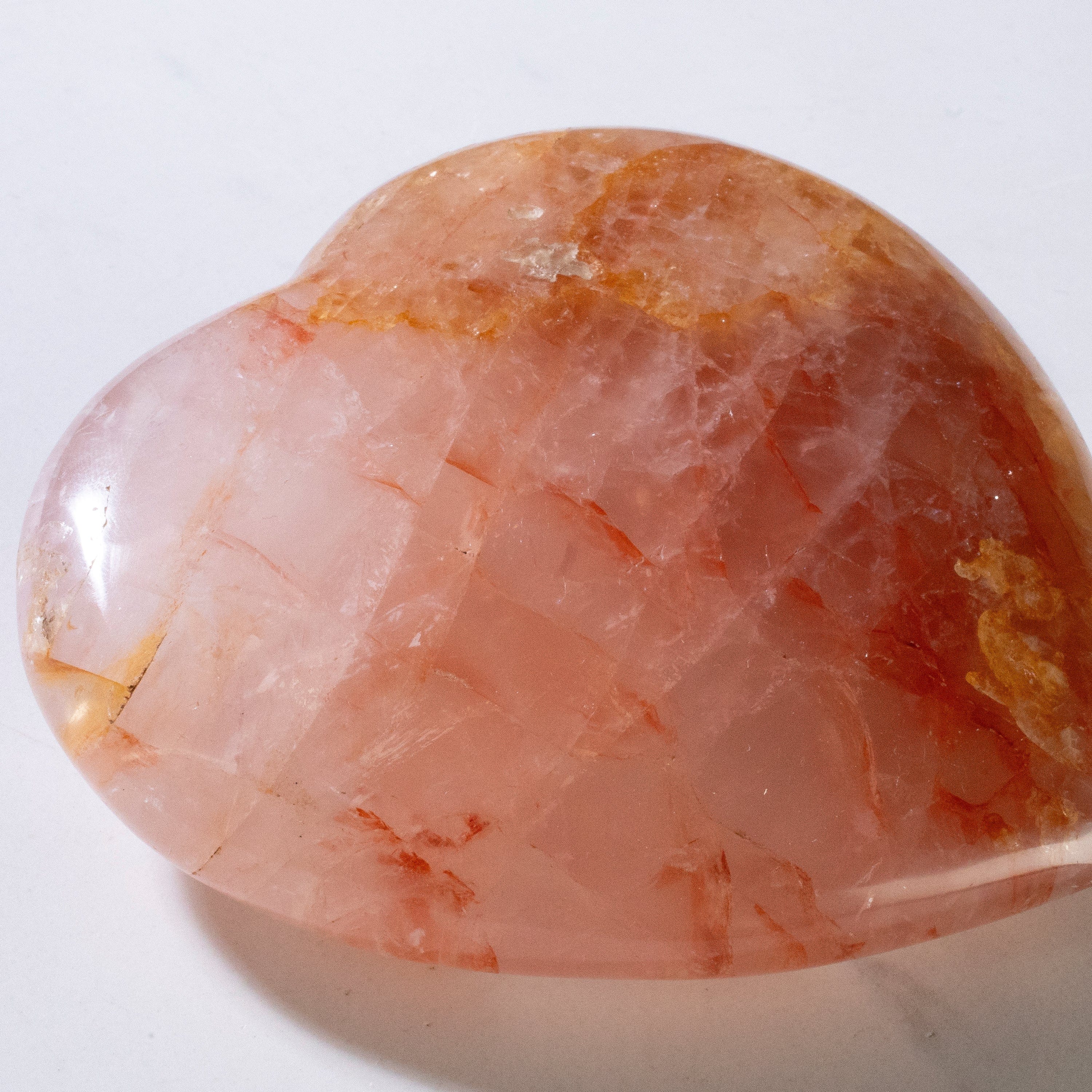 Kalifano Gemstone Carvings Fire Quartz Gemstone Heart Carving - 4" GH600-FQ
