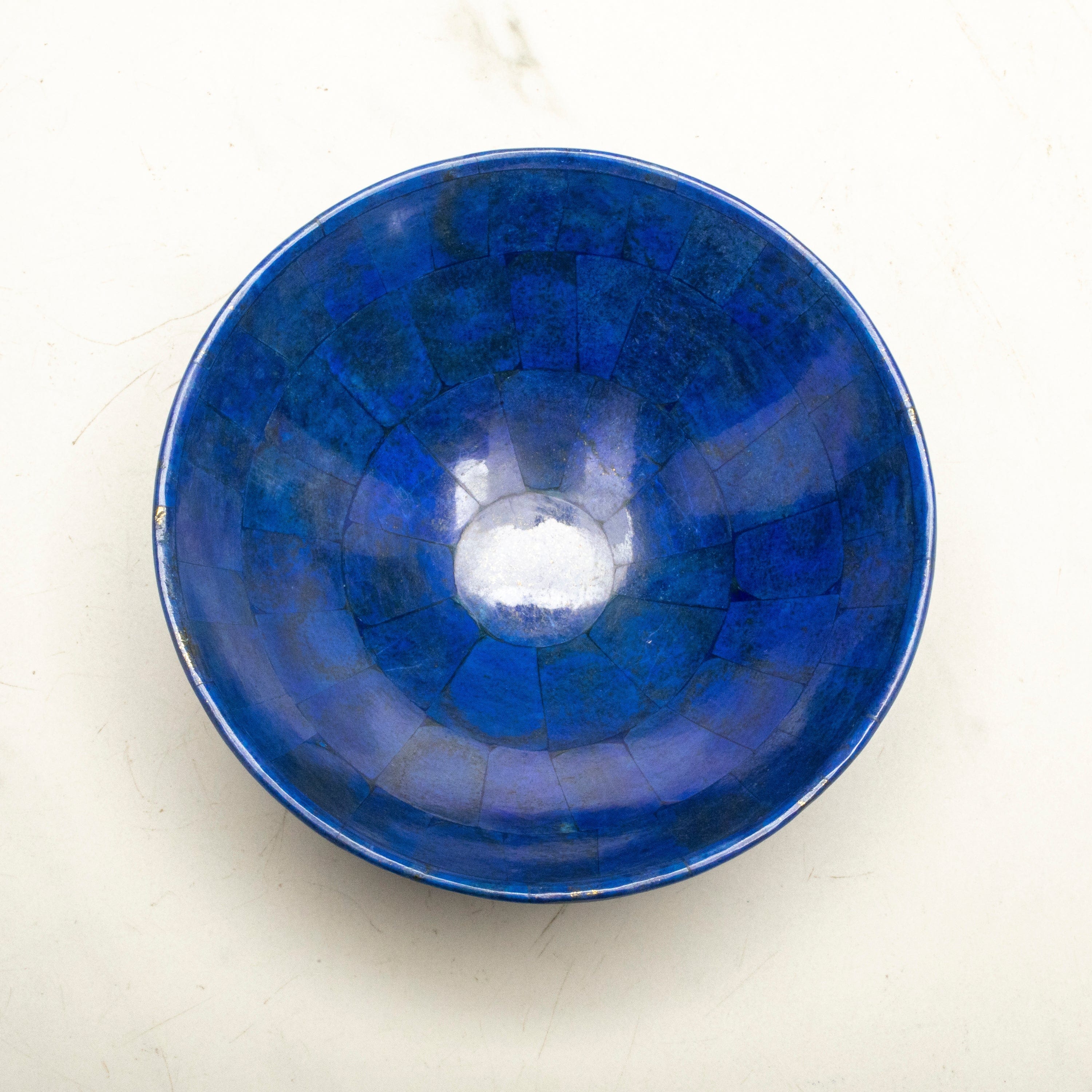 KALIFANO Gemstone Carvings Natural Lapis Bowl 6" (AAA Grade) LPBOWL15