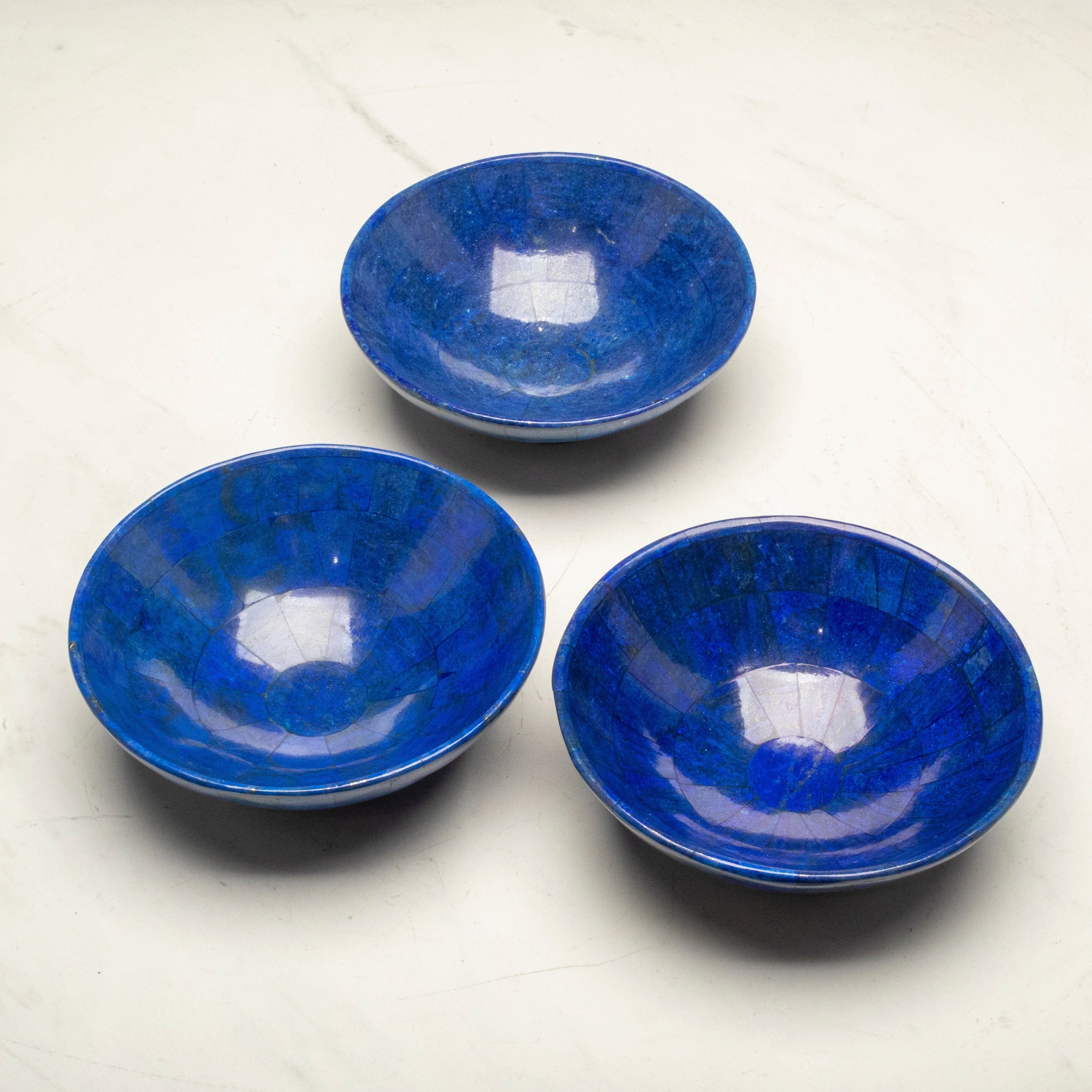 KALIFANO Gemstone Carvings Natural Lapis Bowl 6" (AAA Grade) LPBOWL15