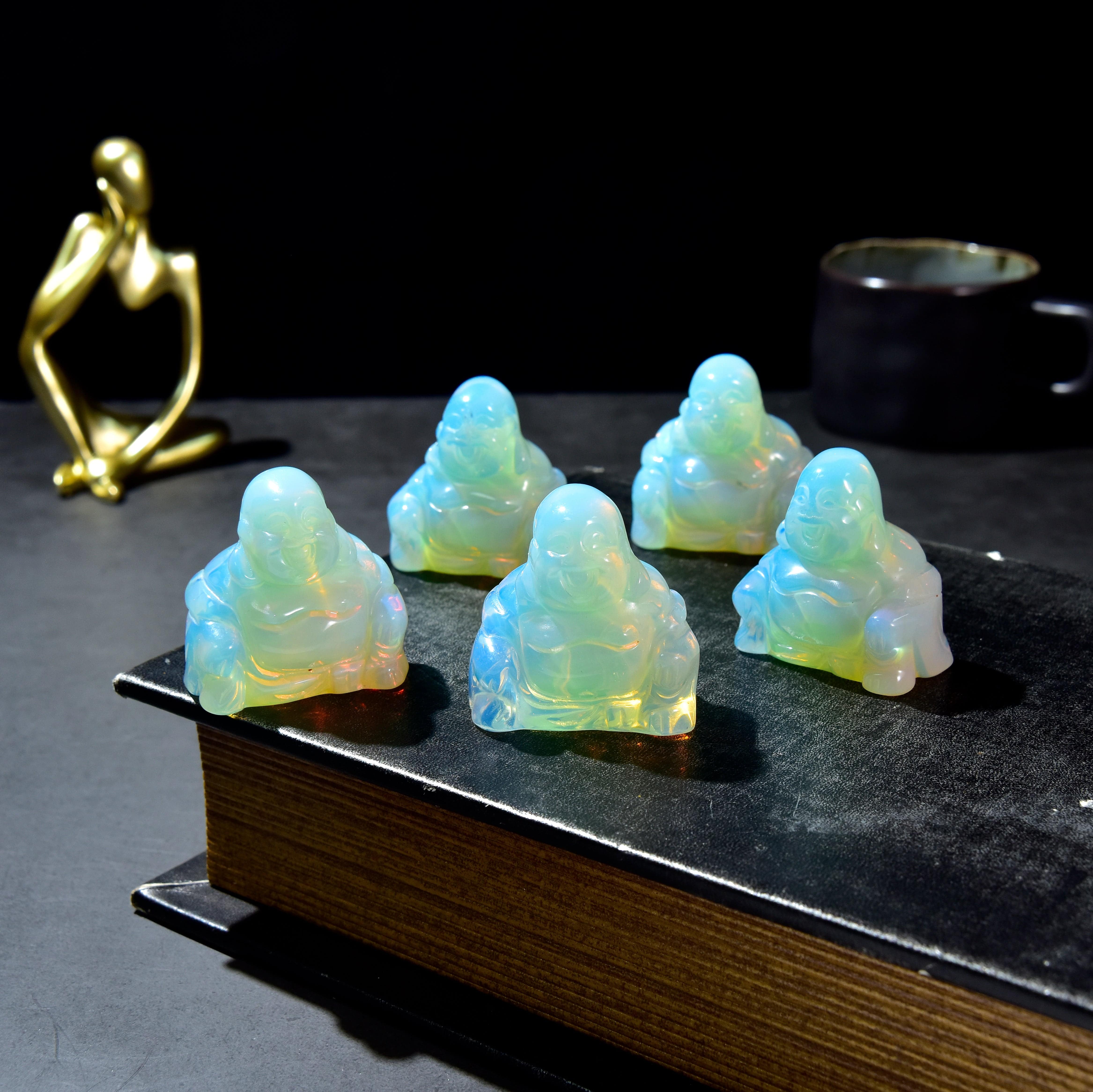 Kalifano Gemstone Carvings Opalite Moonstone Buddha 2'' Carving CV30-B-MS