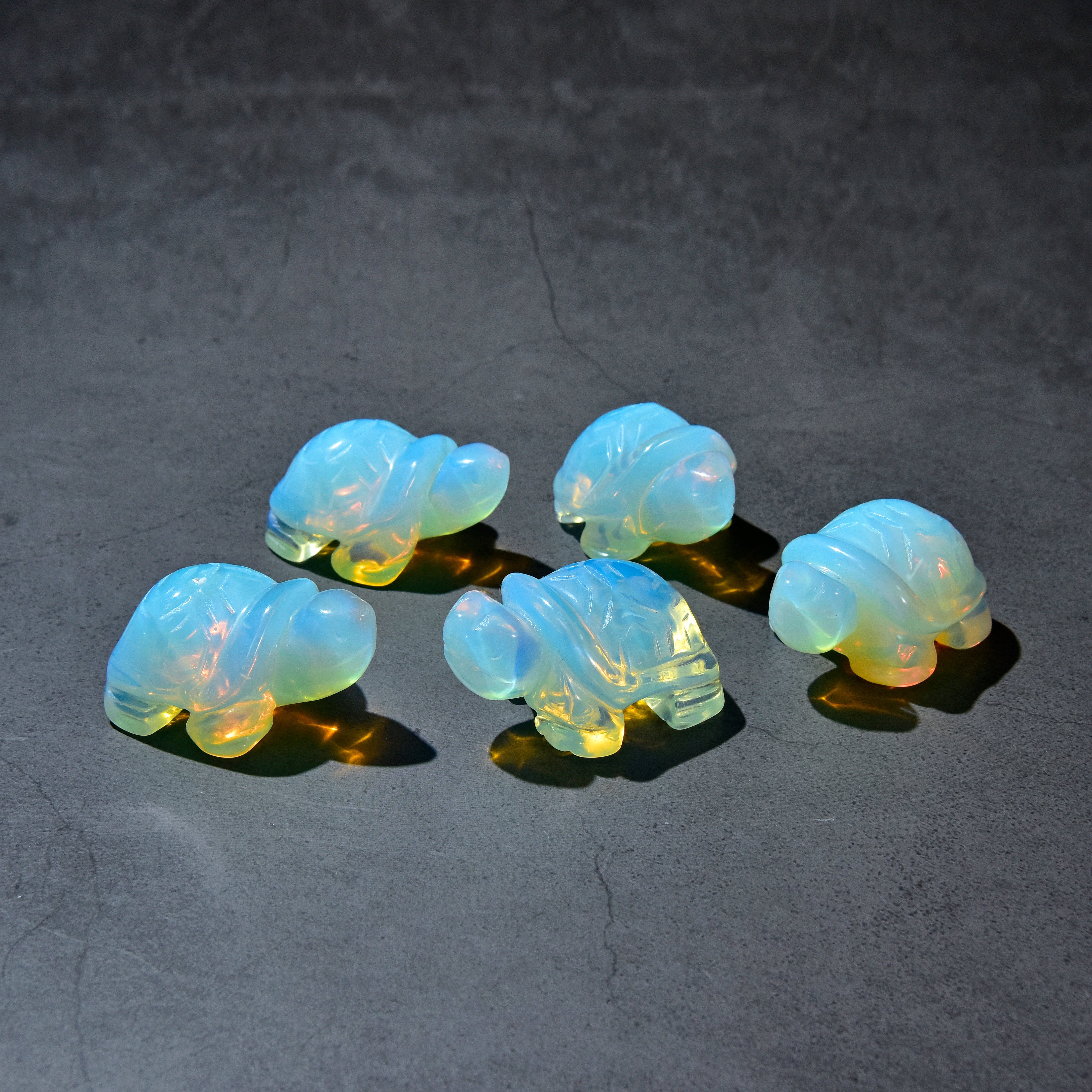 Kalifano Gemstone Carvings Opalite Moonstone Turtle 2'' Carving CV14-T-MS