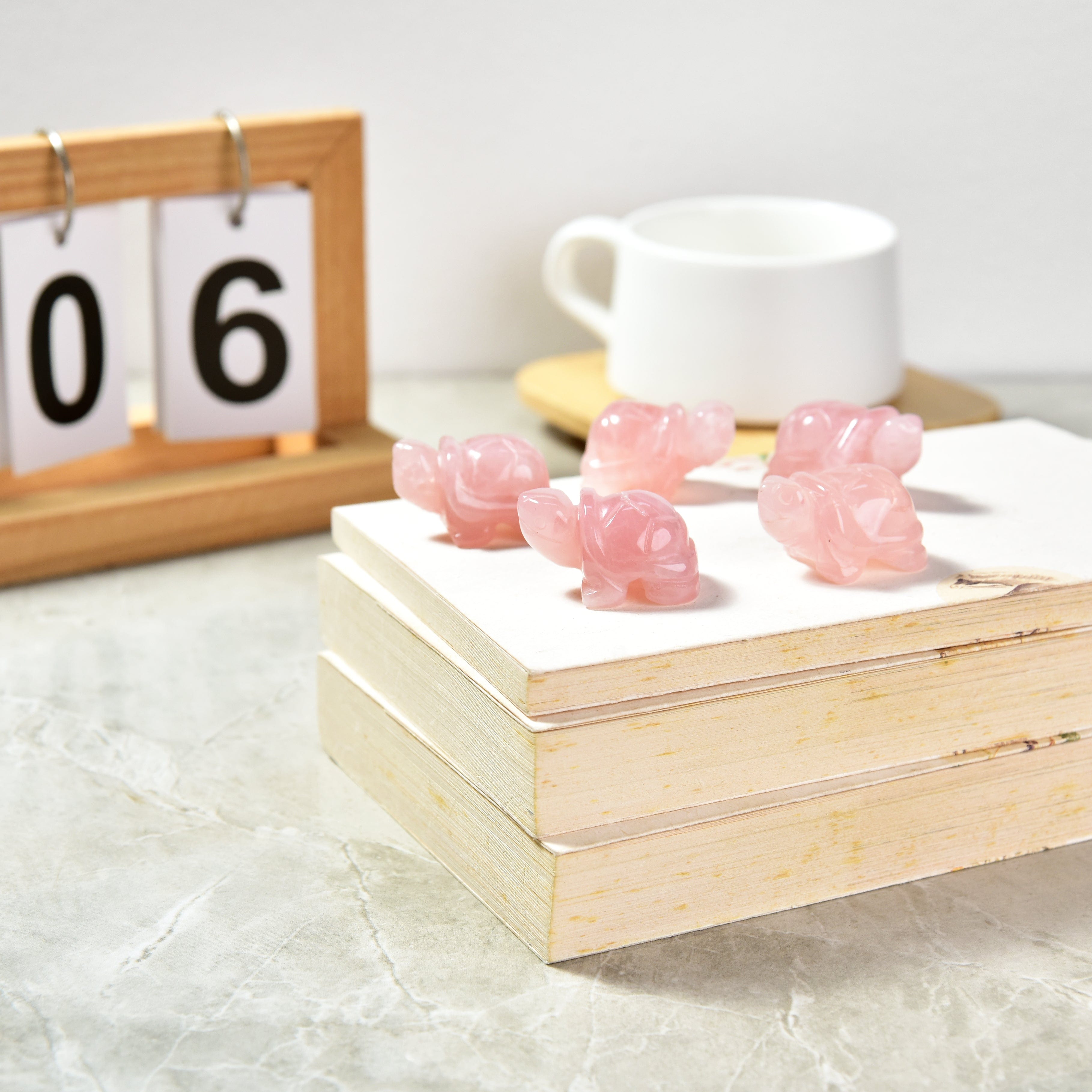 Kalifano Gemstone Carvings Rose Quartz Turtle 1.5" Gemstone Carving CV13-T-RQ