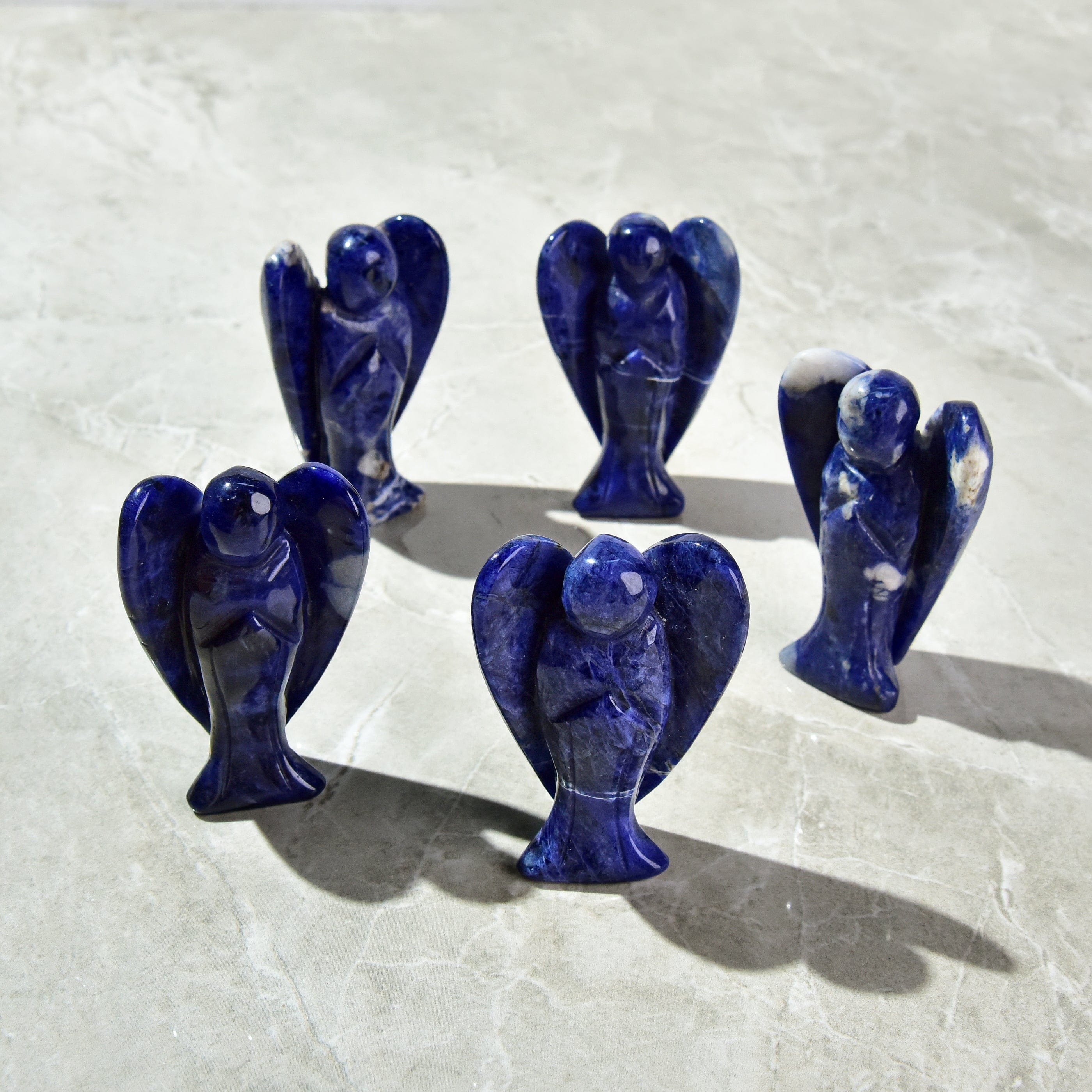 Kalifano Gemstone Carvings Sodalite Angel 3'' Natural Gemstone Carving CV40-A-SD