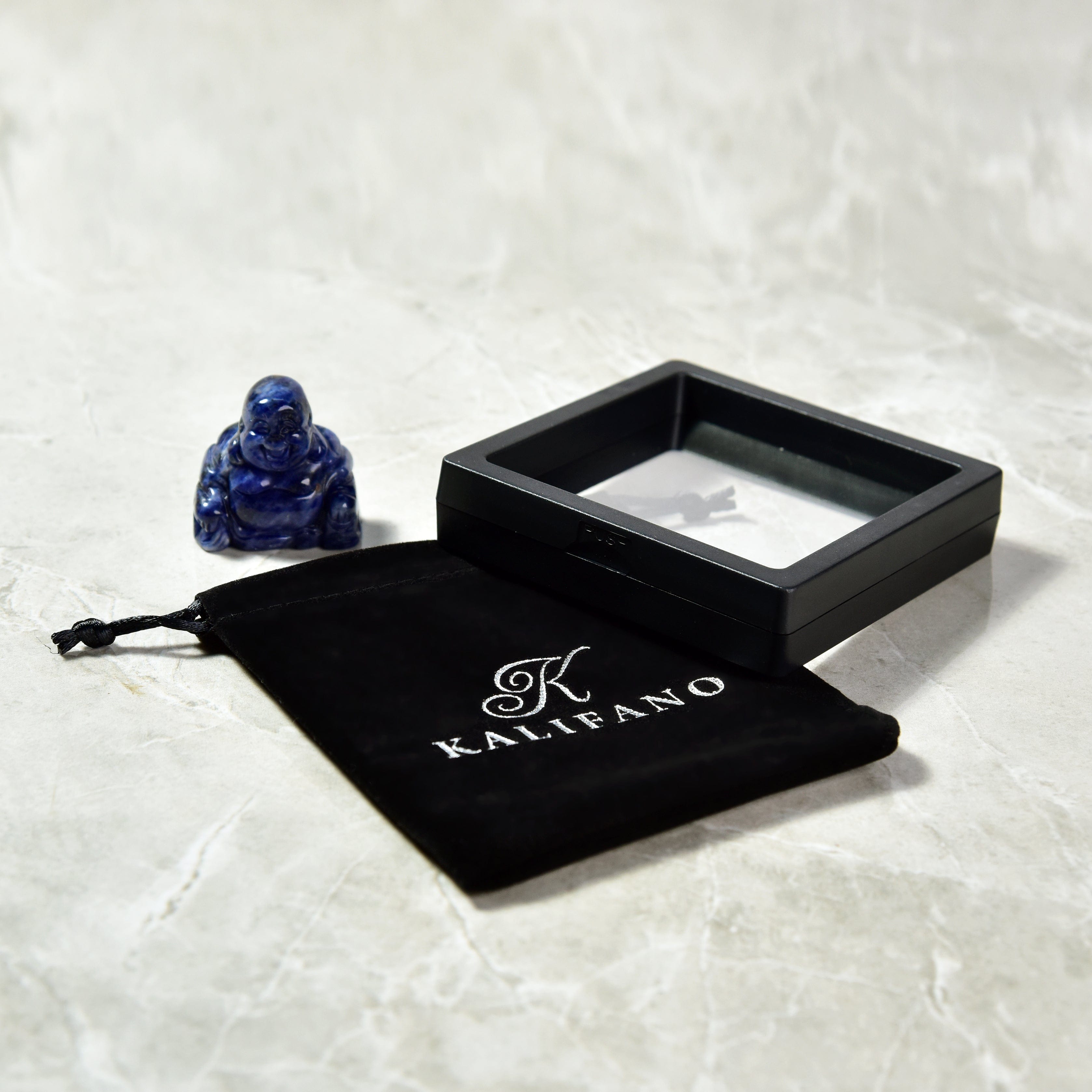 Kalifano Gemstone Carvings Sodalite Budha 1.5" Gemstone Carving CV15-B-SD
