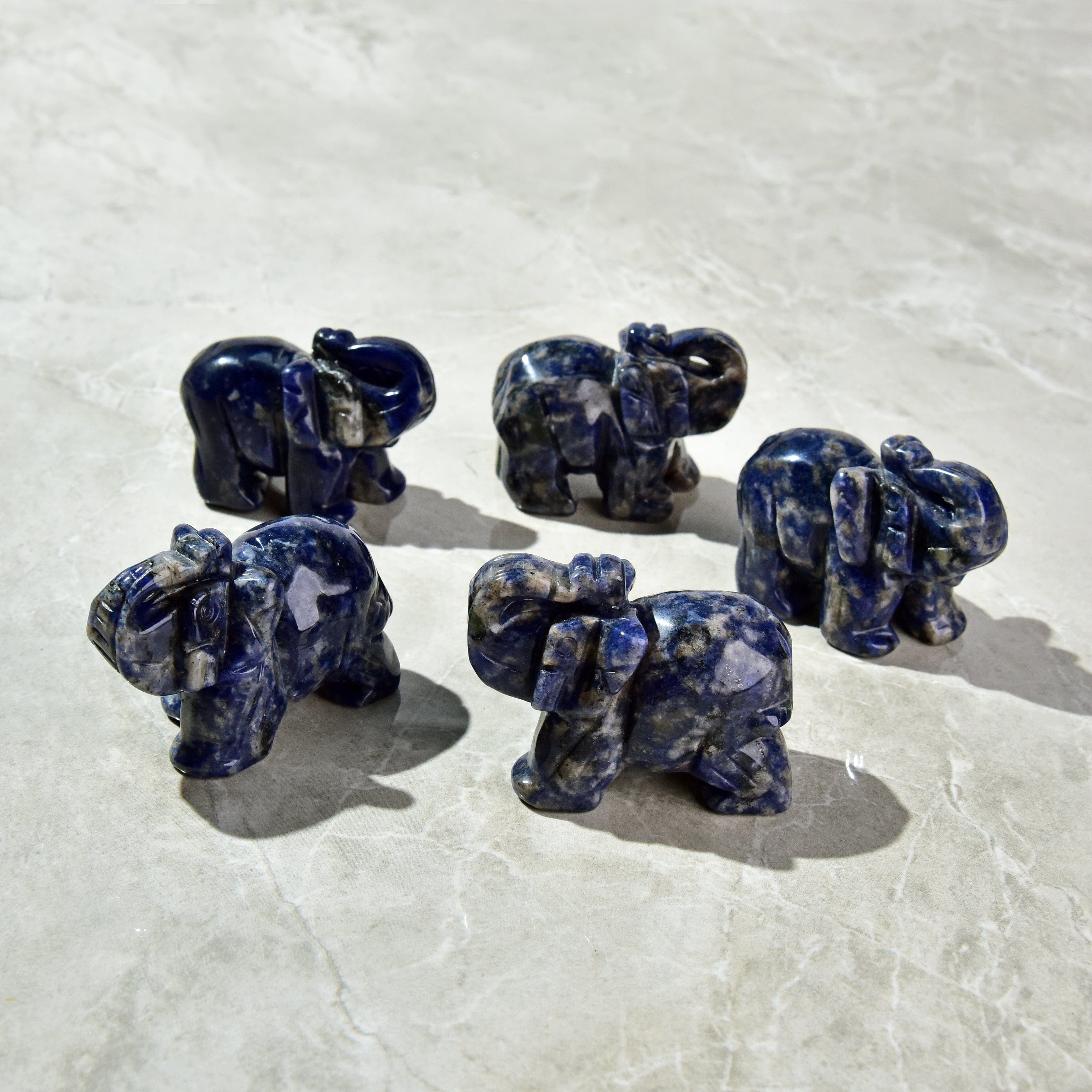 Kalifano Gemstone Carvings Sodalite Elephant 2.5" Gemstone Carving CV25-E-SD