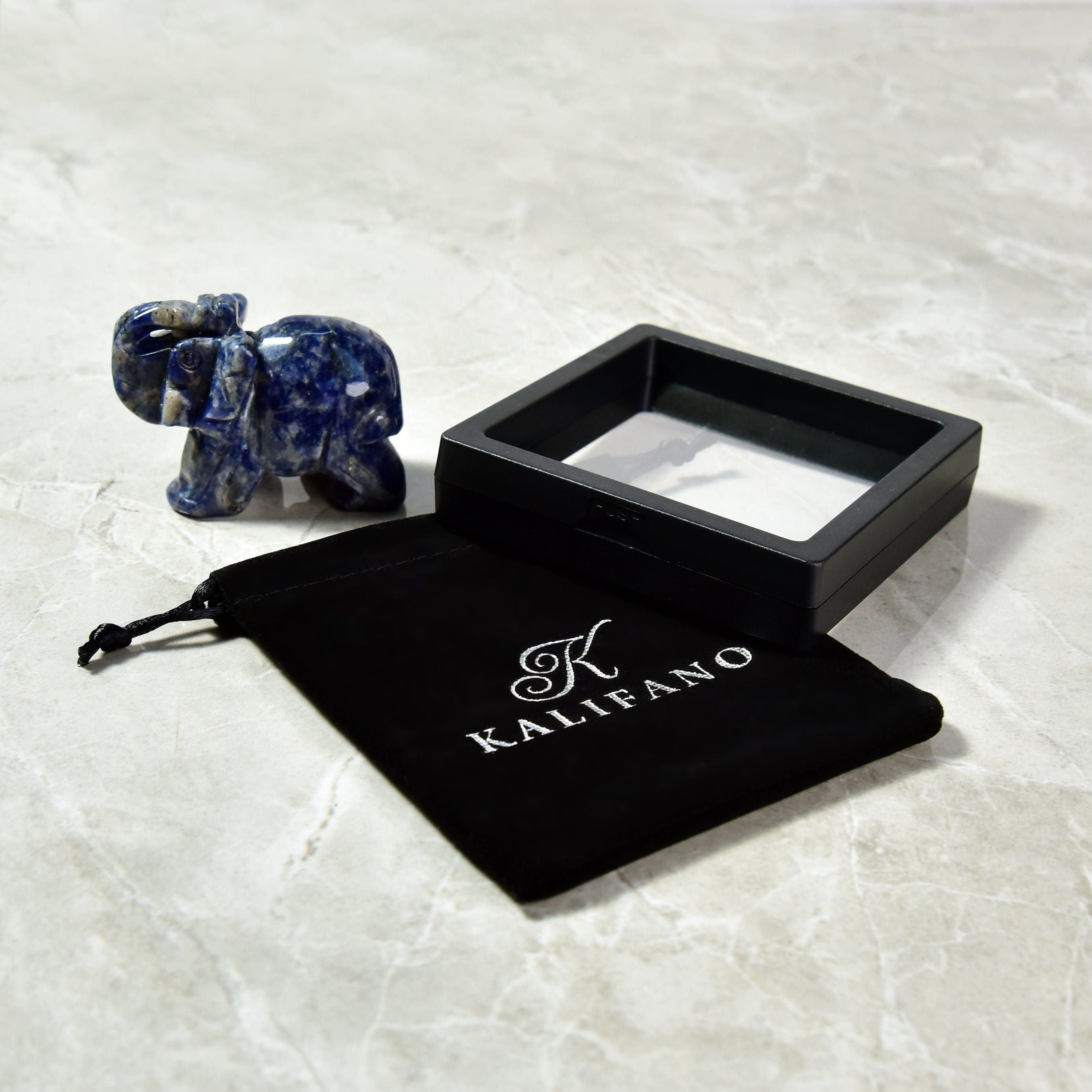 Kalifano Gemstone Carvings Sodalite Elephant 2.5" Gemstone Carving CV25-E-SD