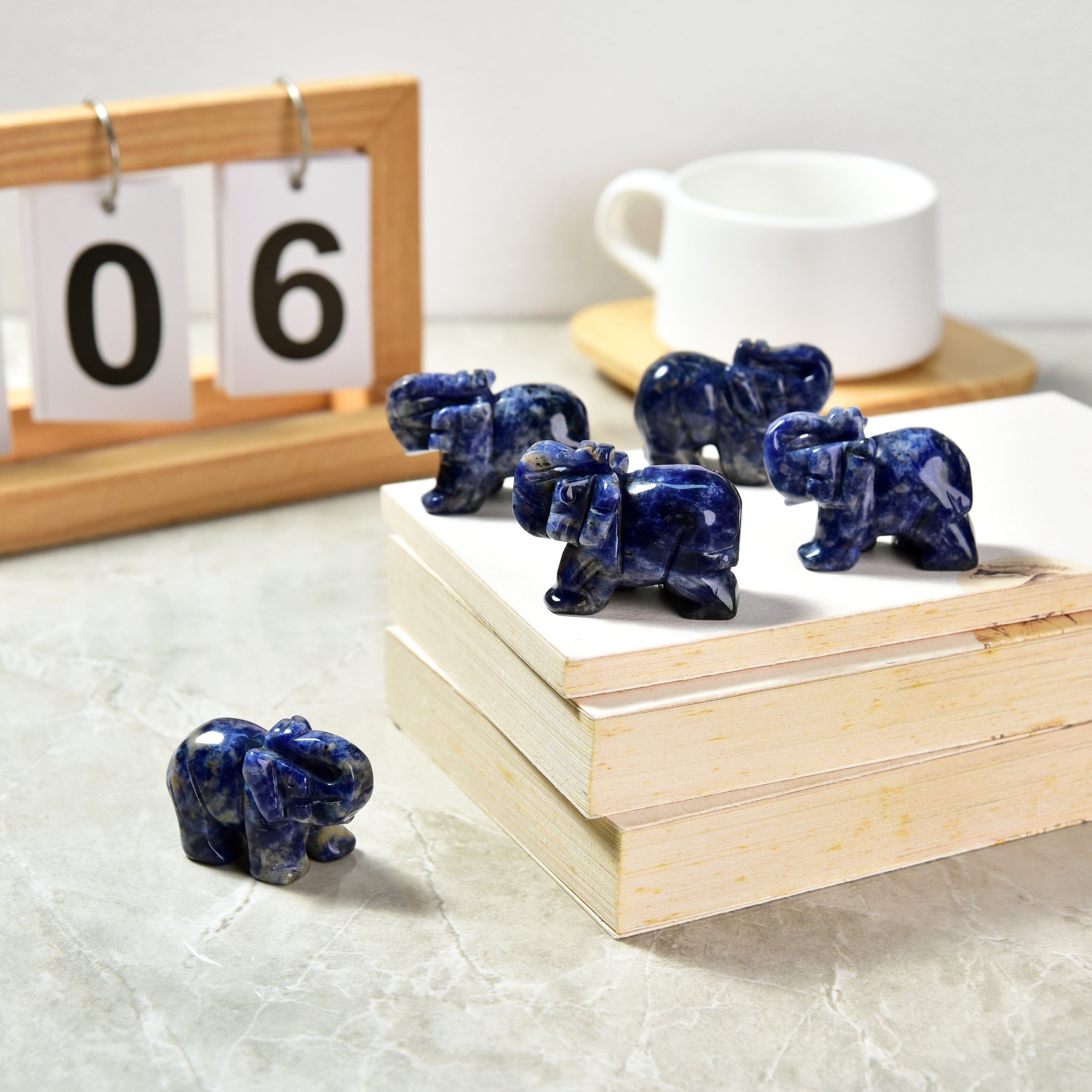 Kalifano Gemstone Carvings Sodalite Elephant 2" Gemstone Carving CV15-E-SD