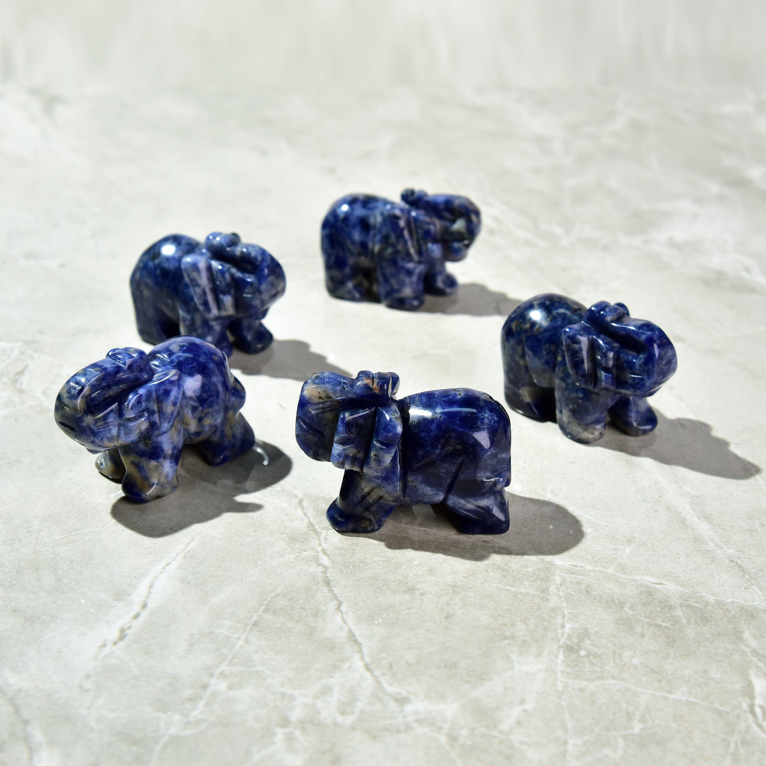 Kalifano Gemstone Carvings Sodalite Elephant 2" Gemstone Carving CV15-E-SD