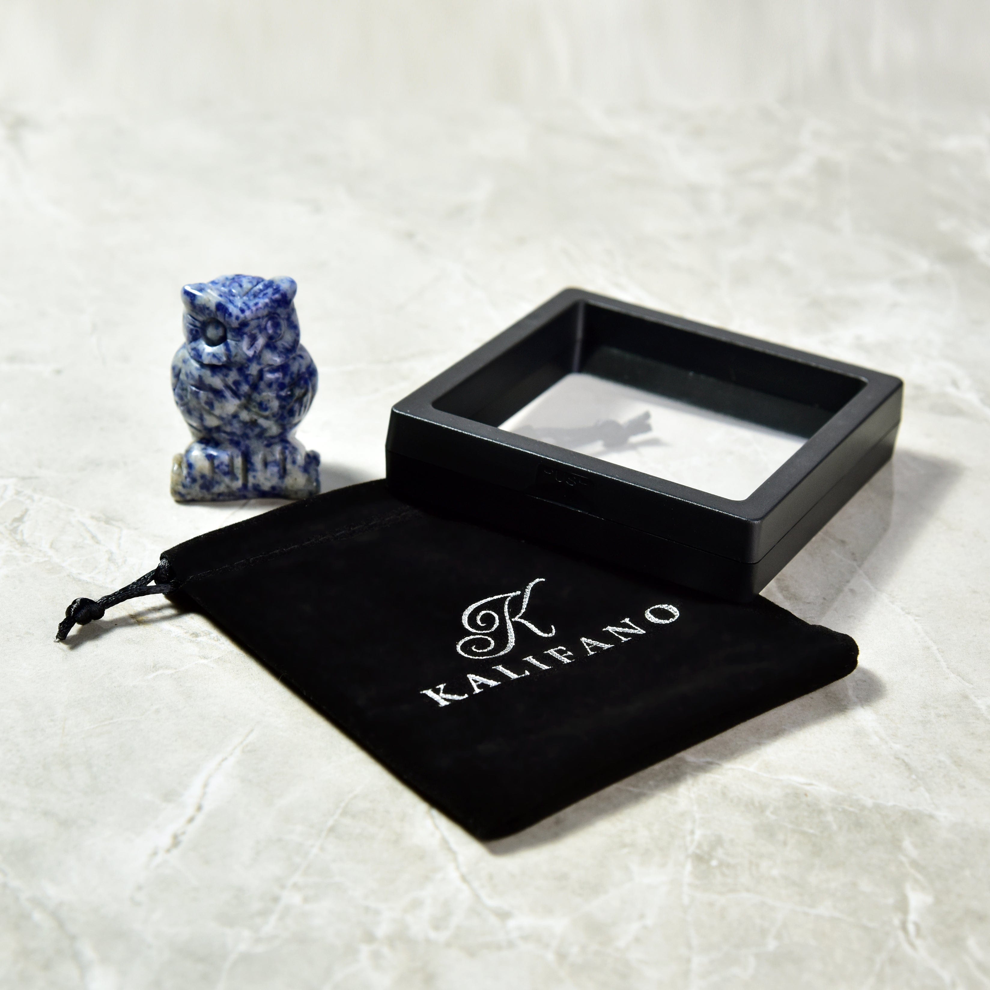 Kalifano Gemstone Carvings Sodalite Owl 2'' Natural Gemstone Carving CV28-O-SD