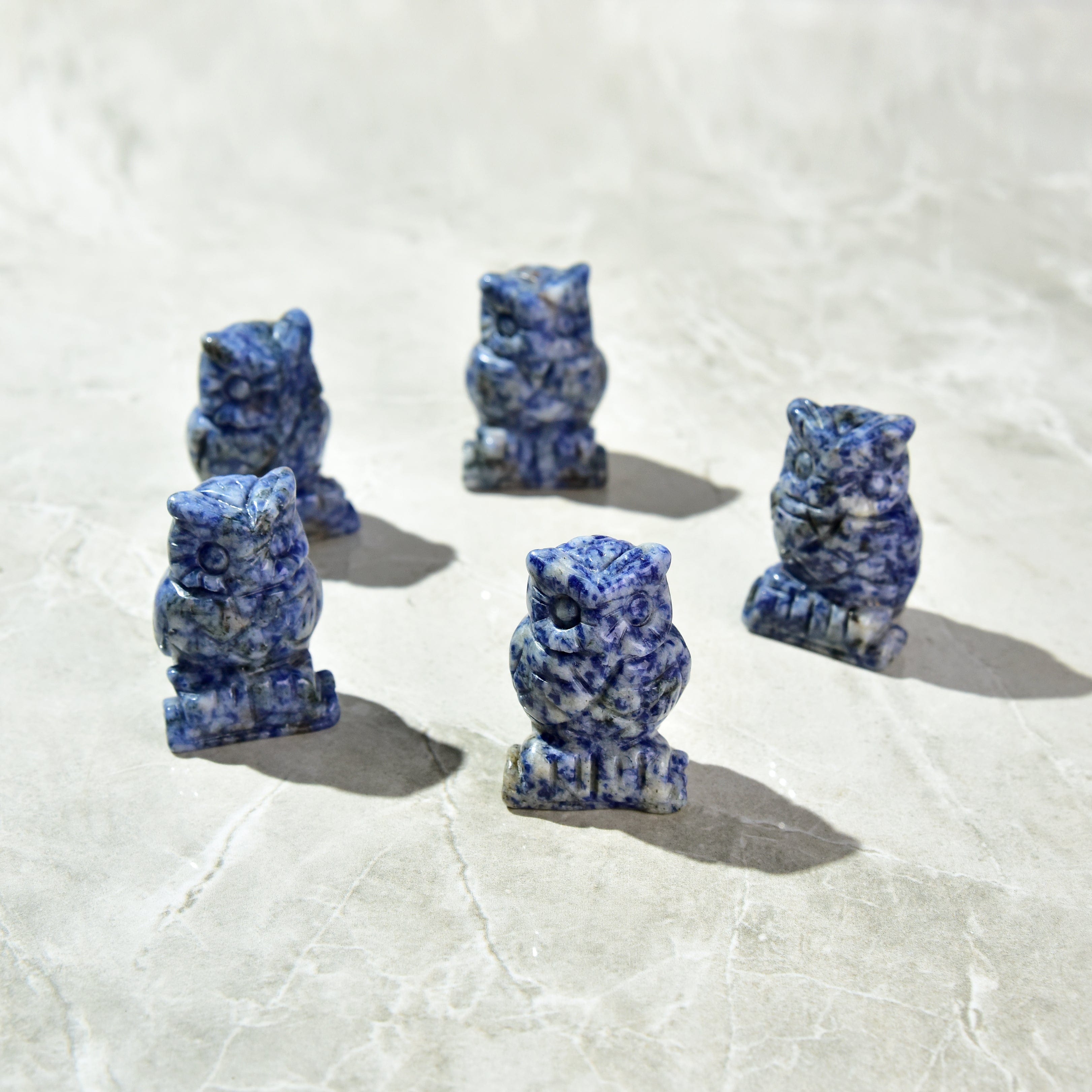 Kalifano Gemstone Carvings Sodalite Owl 2'' Natural Gemstone Carving CV28-O-SD