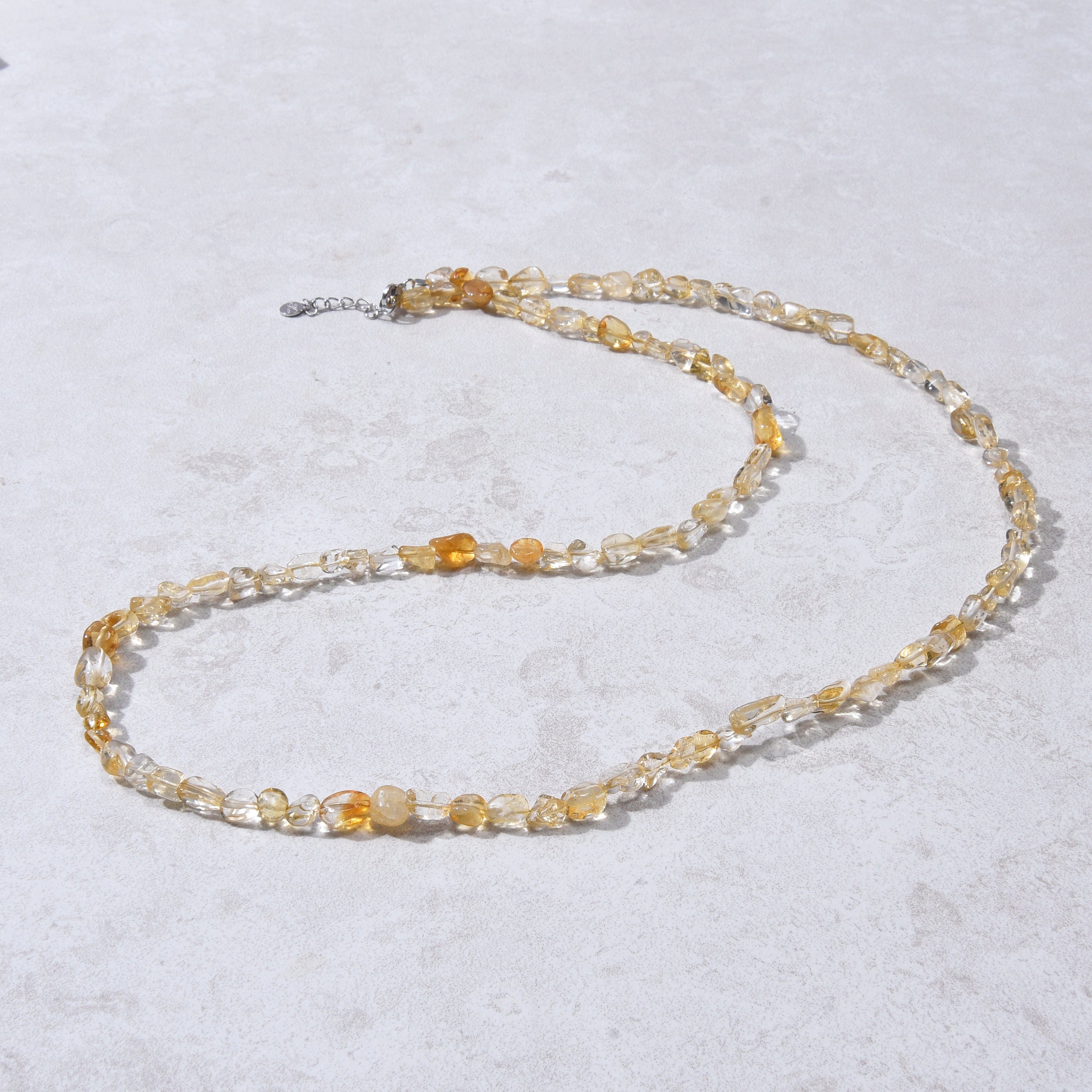 KALIFANO Gemstone Jewelry 8mm Citrine 30" Necklace / Multi wrap Bracelet N77-CT
