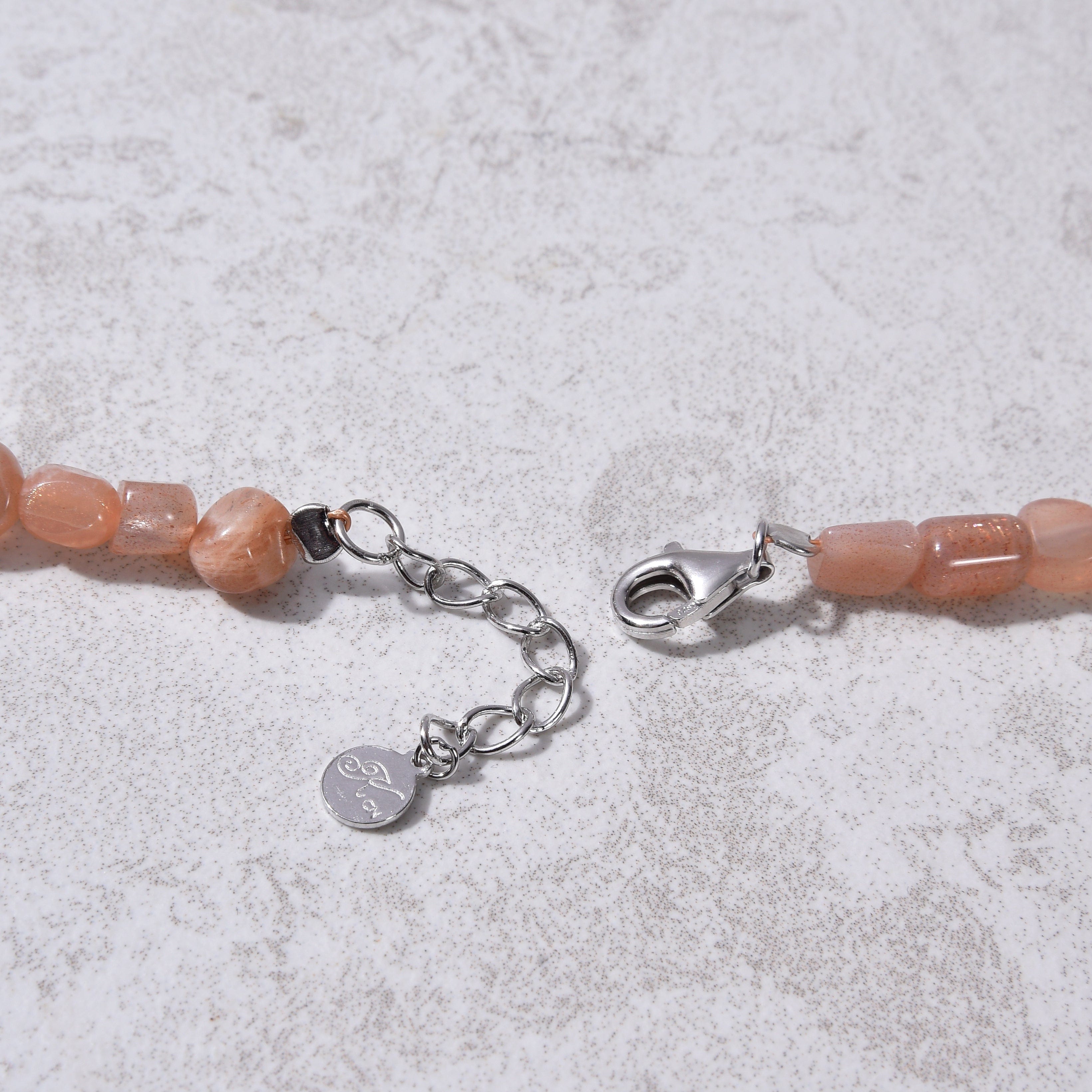 KALIFANO Gemstone Jewelry 8mm Peach Moonstone 30" Necklace / Multi wrap Bracelet N77-PM