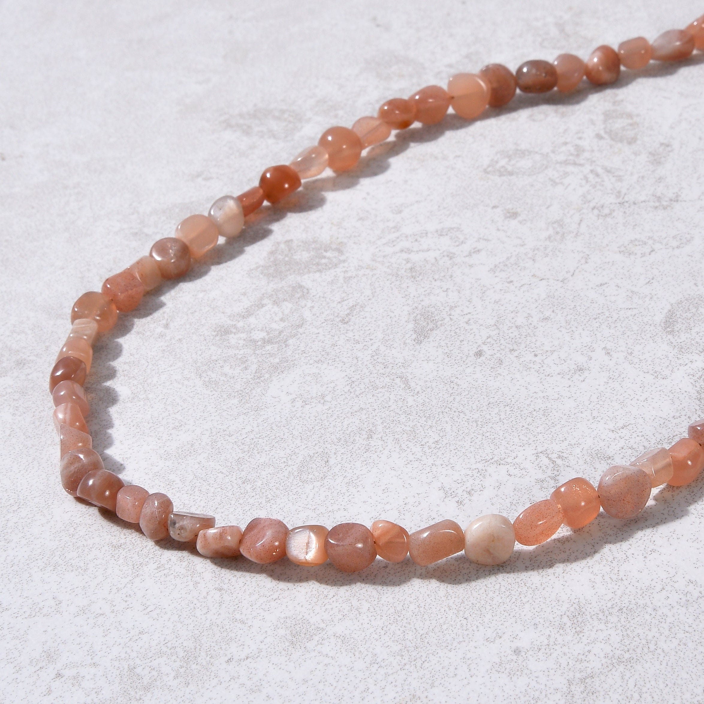 KALIFANO Gemstone Jewelry 8mm Peach Moonstone 30" Necklace / Multi wrap Bracelet N77-PM
