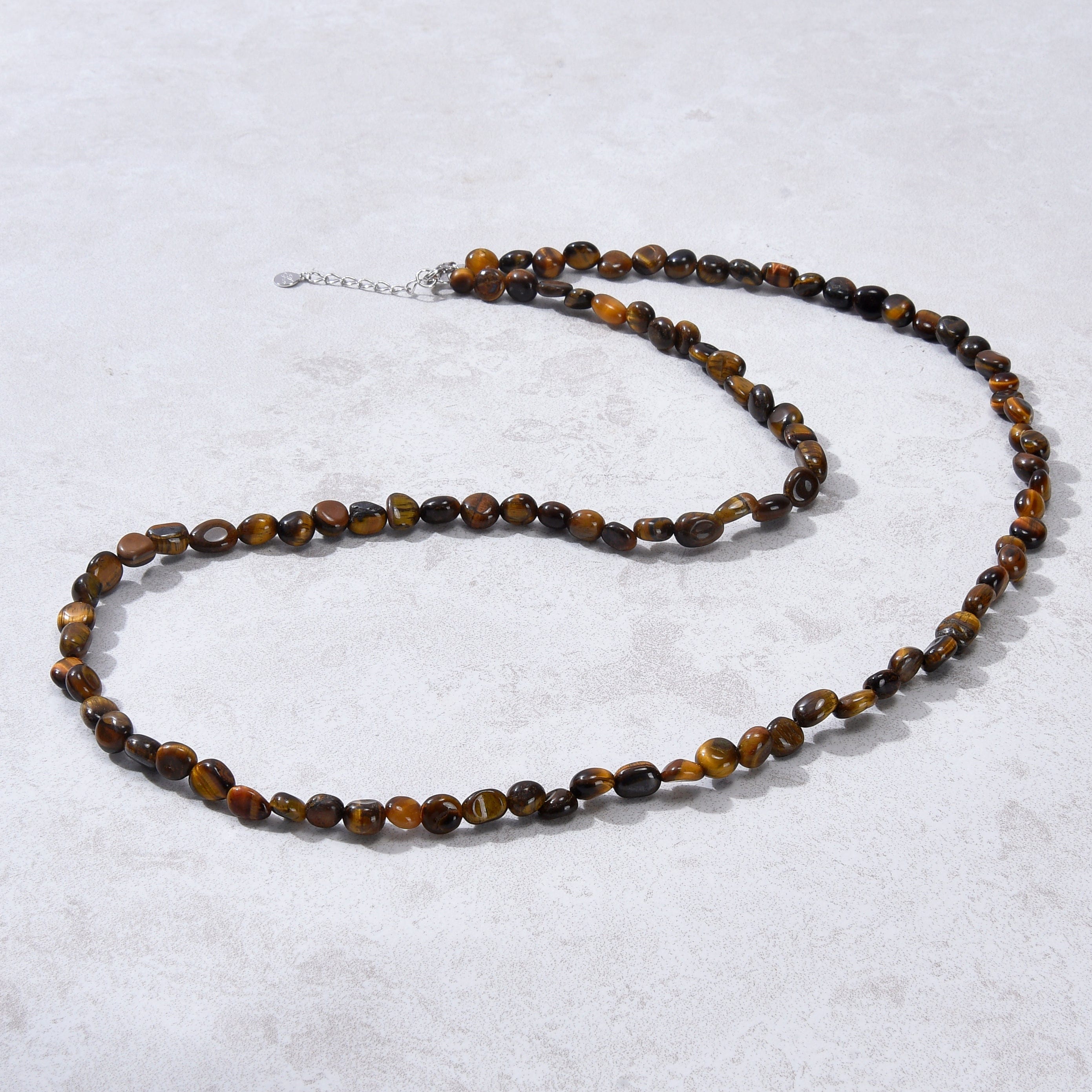 KALIFANO Gemstone Jewelry 8mm Tiger Eye 30" Necklace / Multi wrap Bracelet N77-TE