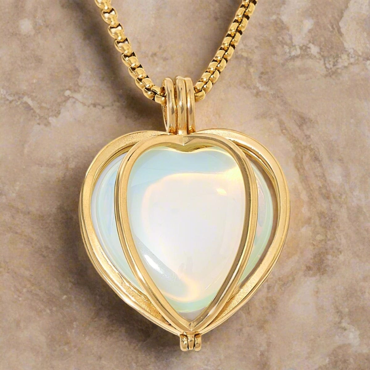 KALIFANO Gemstone Necklaces Stainless Steel Convertible Heart Locket with Chakra Gemstones | Adjustable Bolo Chain | 30"