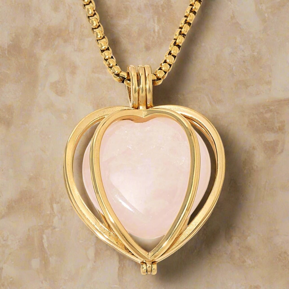 KALIFANO Gemstone Necklaces Stainless Steel Convertible Heart Locket with Chakra Gemstones | Adjustable Bolo Chain | 30"