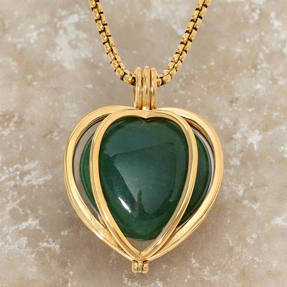 KALIFANO Gemstone Necklaces Stainless Steel Convertible Heart Locket with Chakra Gemstones | Adjustable Bolo Chain | 30"
