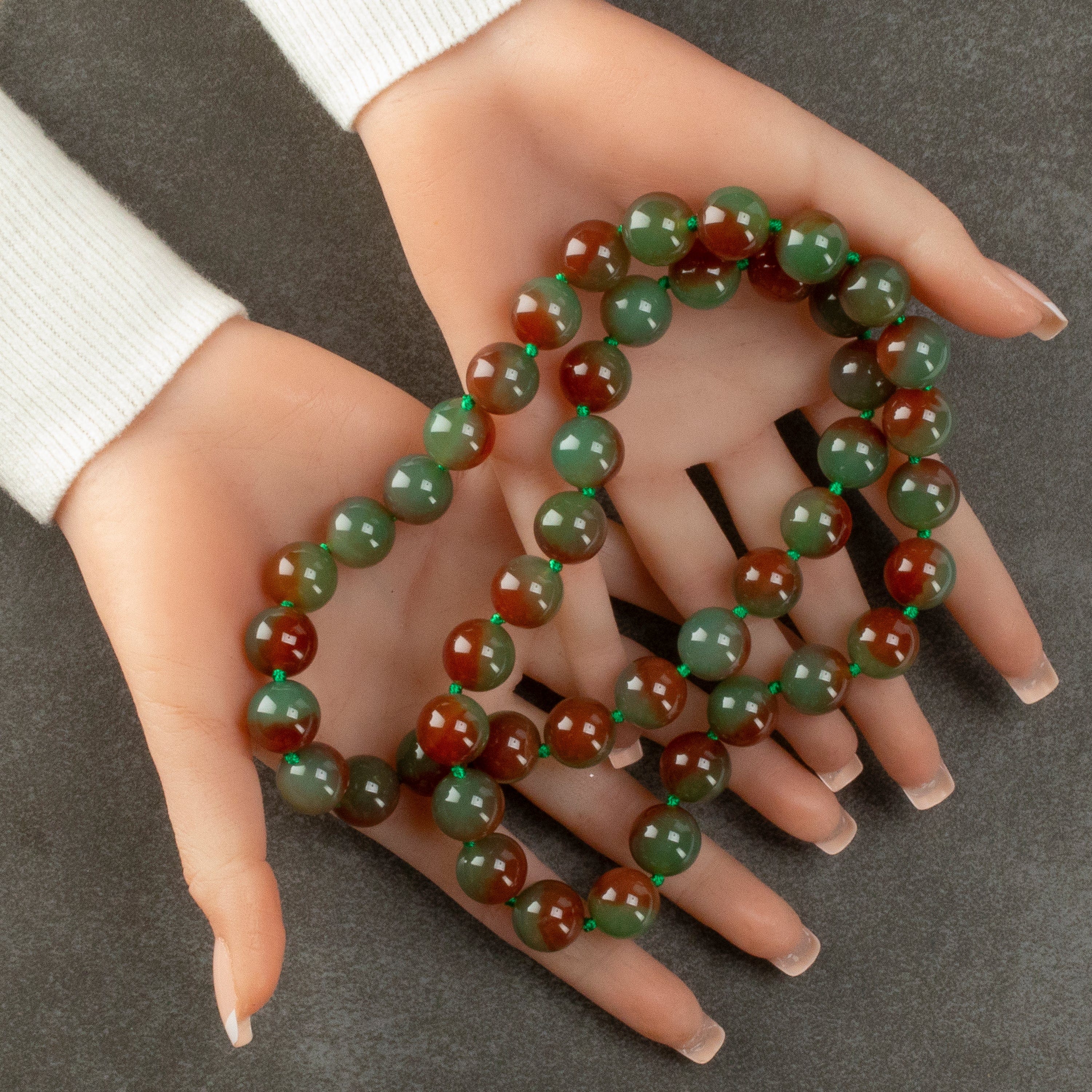 Kalifano Jewelry GOLD-NGP-100 - Red and Green Agate Necklace GOLD-NGP-100