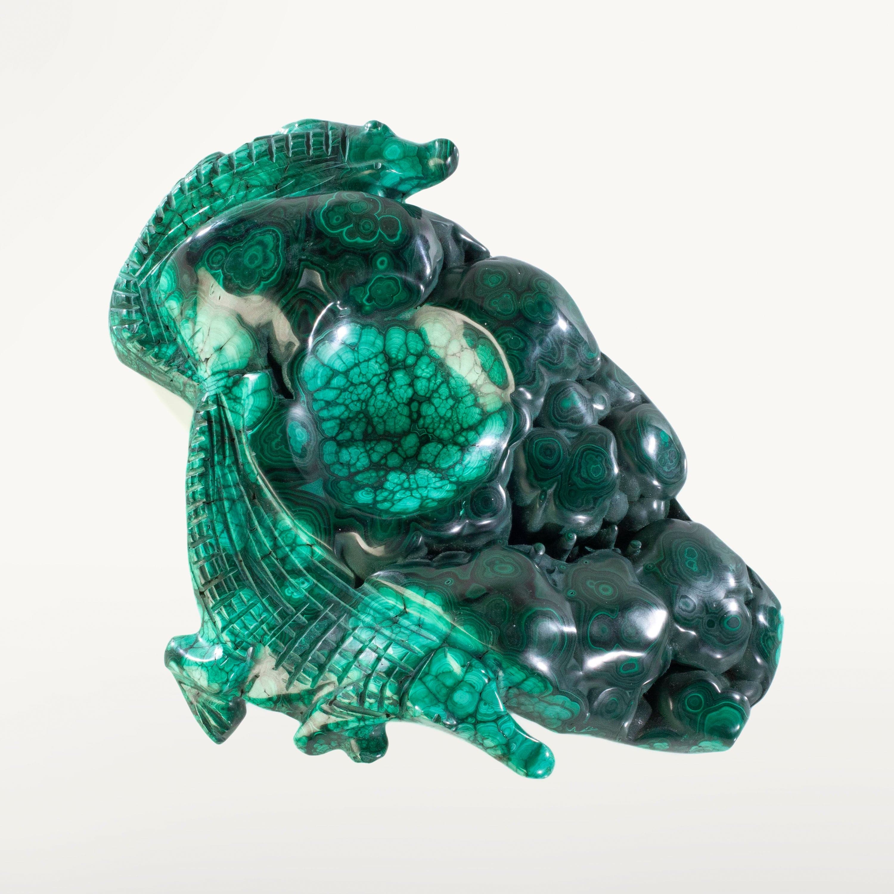Kalifano Malachite Malachite Ashtray / Bowl Carving 11" / 3,770g MAA5800.001