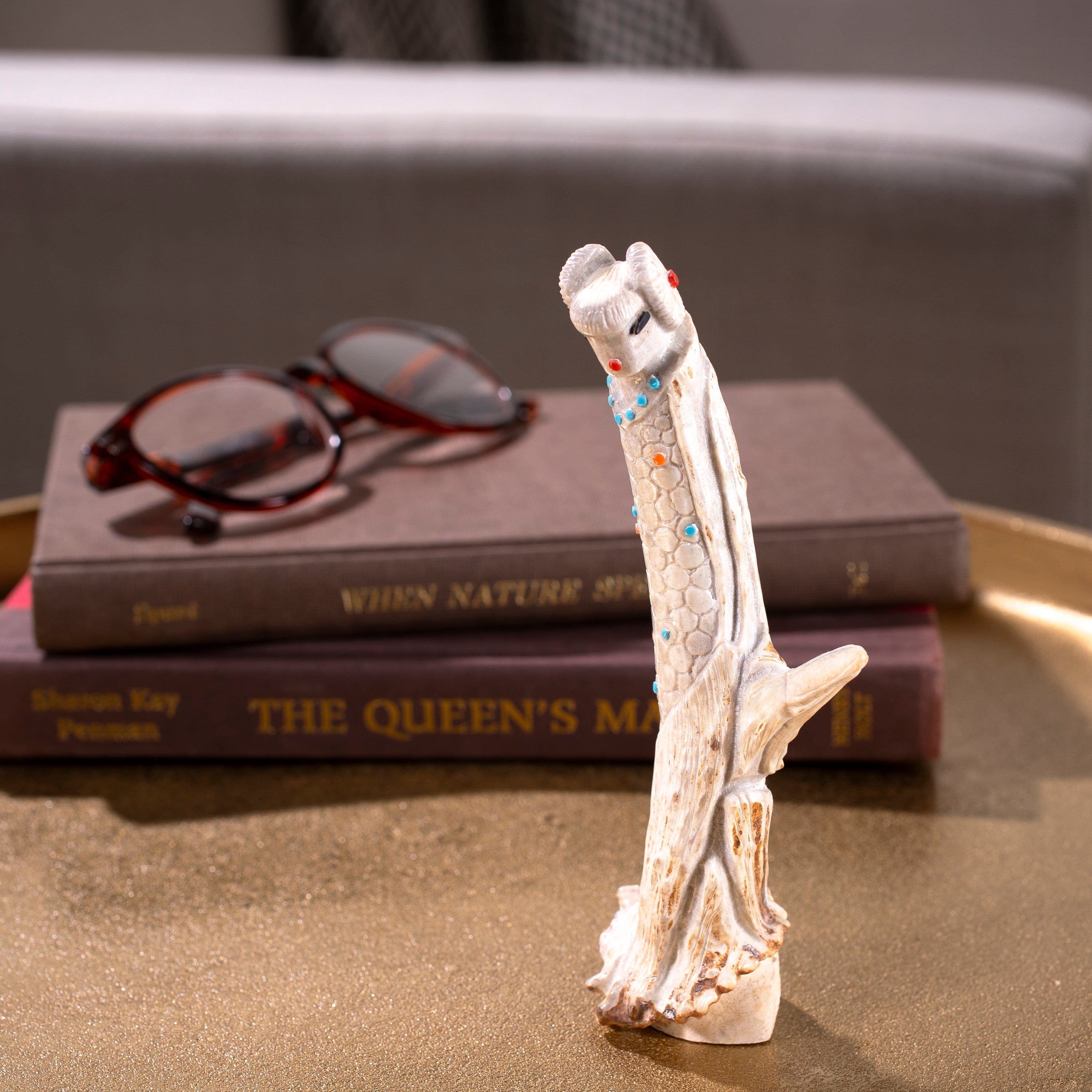 Kalifano Native American Fetish Carvings Derrick Kaamasee Zuni Maiden Handmade Fetish Carving NAC960.003