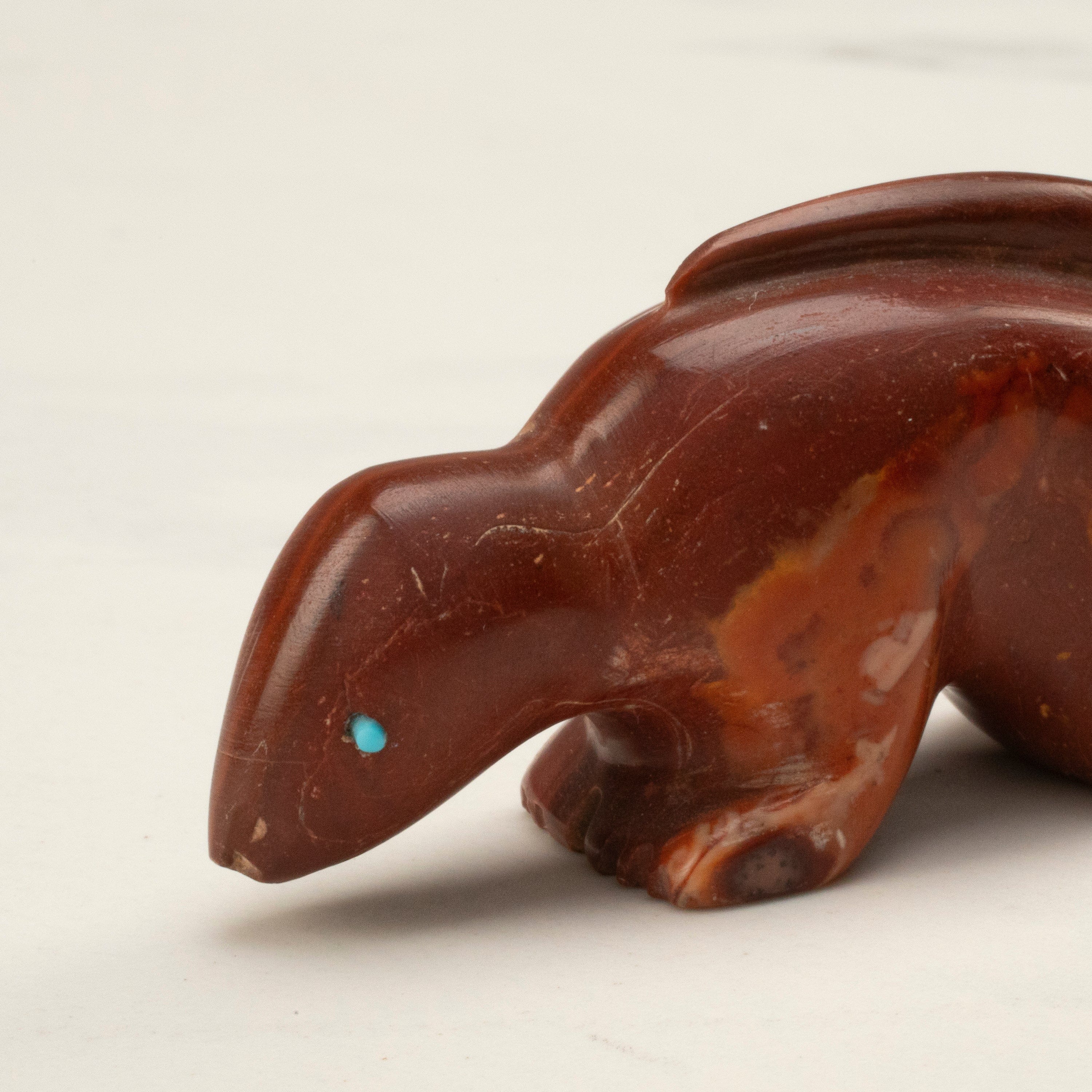 Kalifano Native American Fetish Carvings Melvin Sandoval Red Jasper Handmade Zuni Fetish Carving NAC200.001