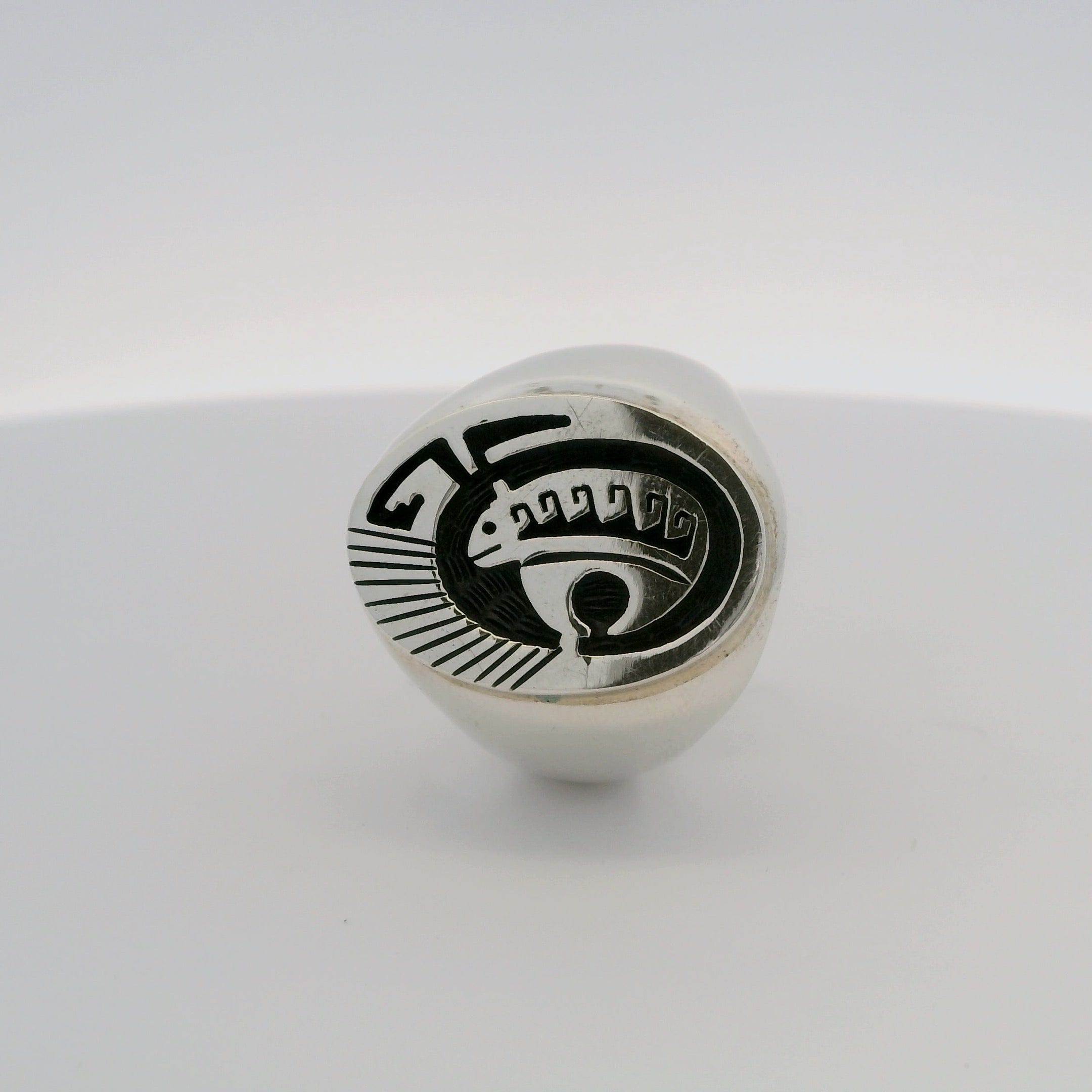 Kalifano Native American Jewelry Bear Hopi USA Native American Made 925 Sterling Silver Ring