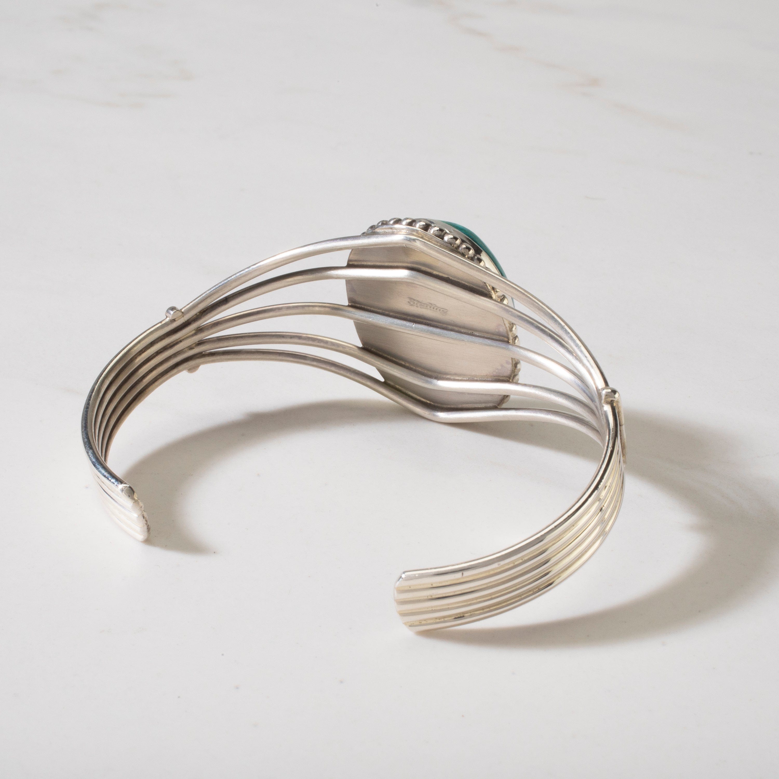Kalifano Native American Jewelry Chrysocolla Cabochon Navajo USA Native American Made 925 Sterling Silver Cuff NAB600.014