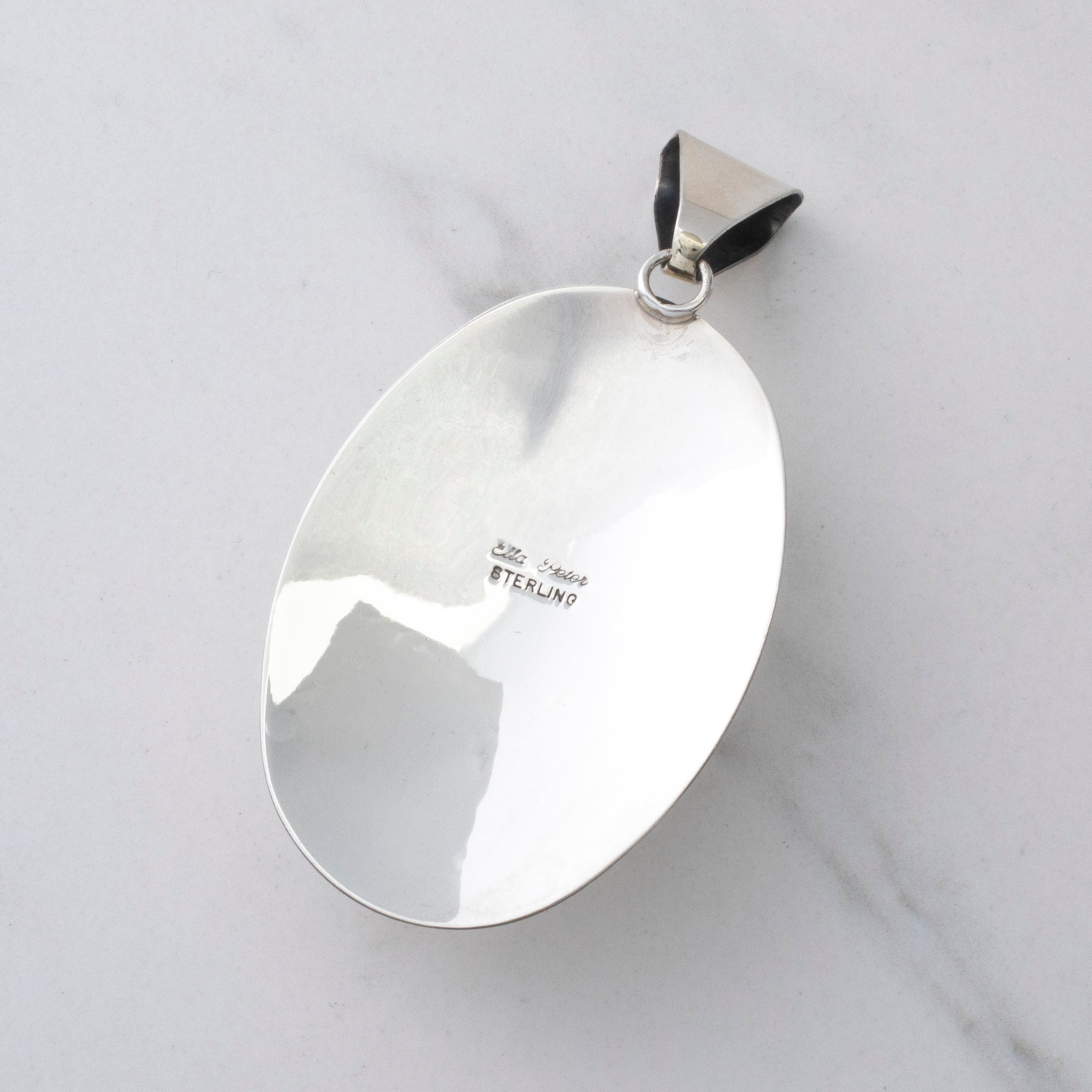 Kalifano Native American Jewelry Ella Peter Lapis Navajo USA Native American Made 925 Sterling Silver Pendant NAN900.021