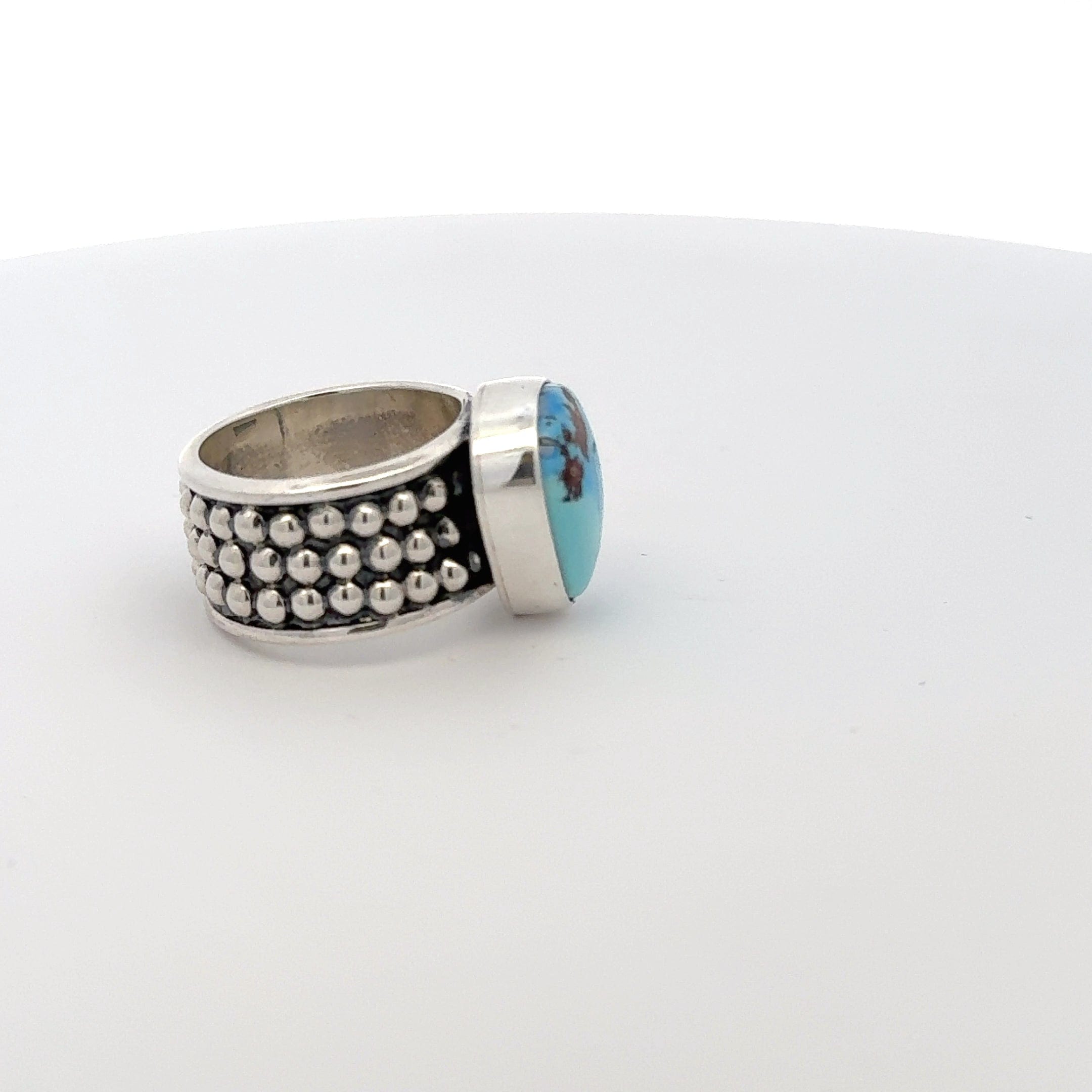 Kalifano Native American Jewelry Golden Hills Turquoise Navajo USA Native American Made 925 Sterling Silver Ring
