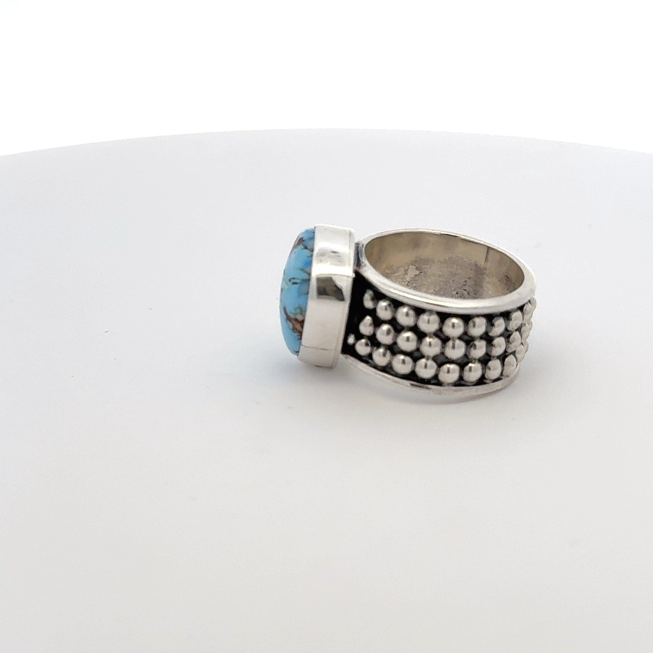Kalifano Native American Jewelry Golden Hills Turquoise Navajo USA Native American Made 925 Sterling Silver Ring