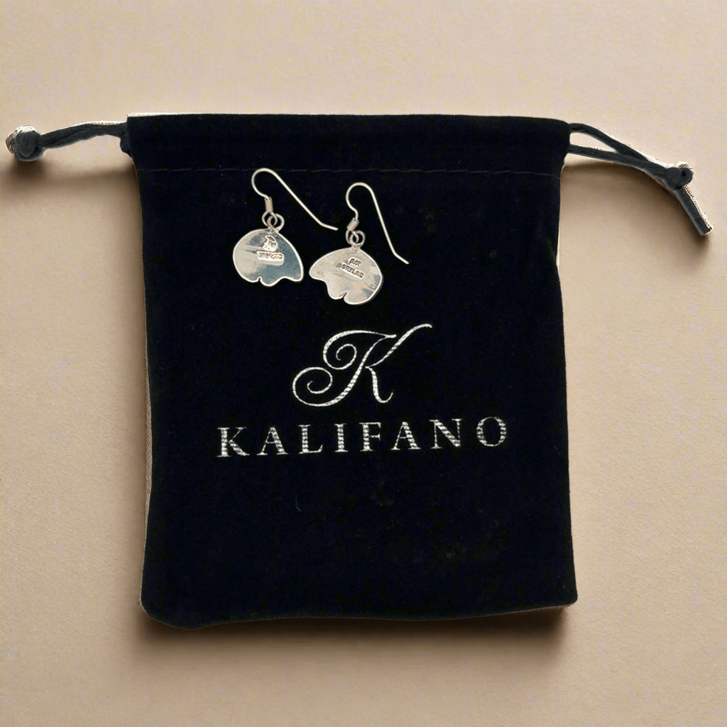 Kalifano Native American Jewelry Hopi Bear USA Native American Made 925 Sterling Silver Earrings with French Hook NAE200.023