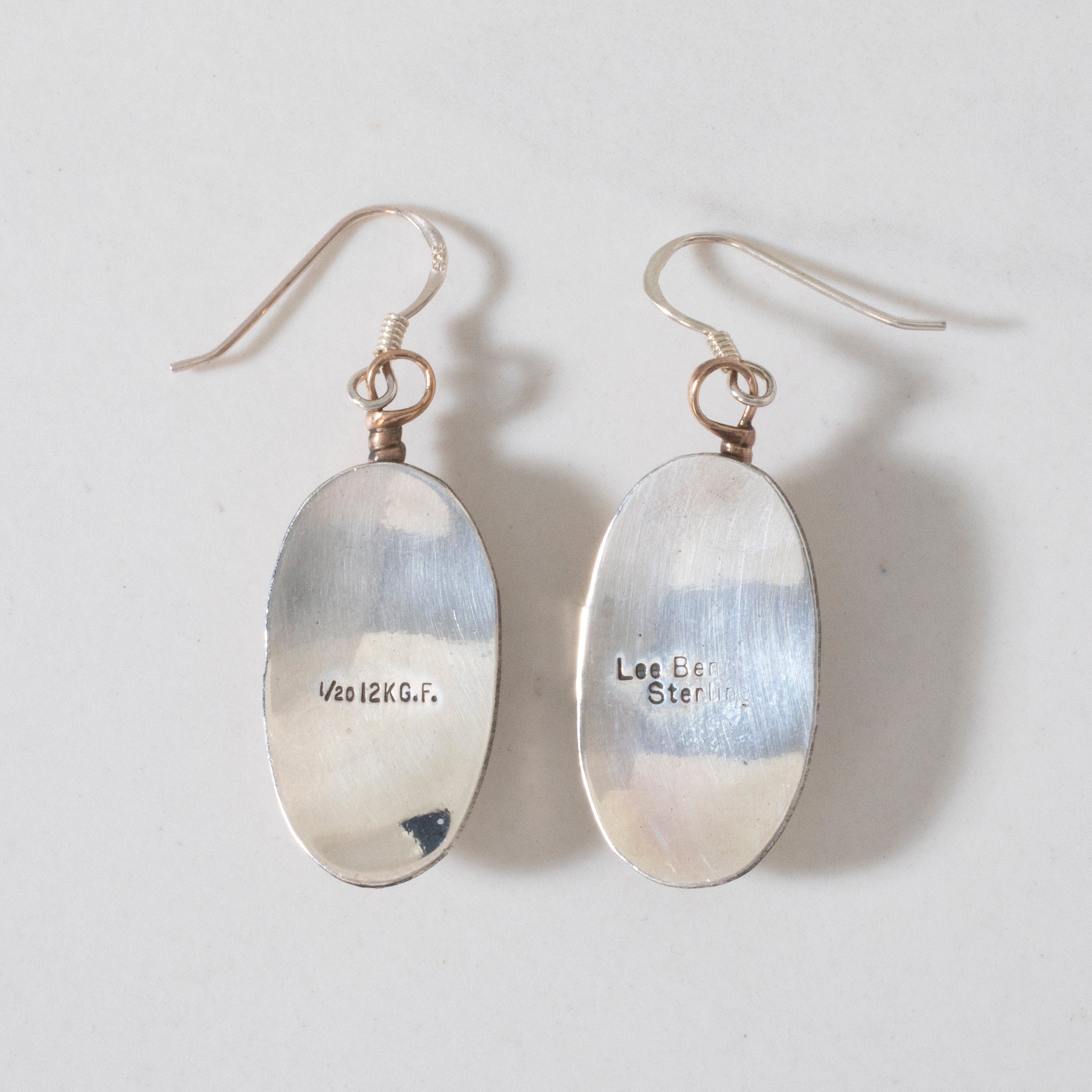 Kalifano Native American Jewelry Lee Bennett Feather 925 Sterling Silver & 12K Gold Filled Navajo USA Native American Made Earrings with French Hook NAE400.031