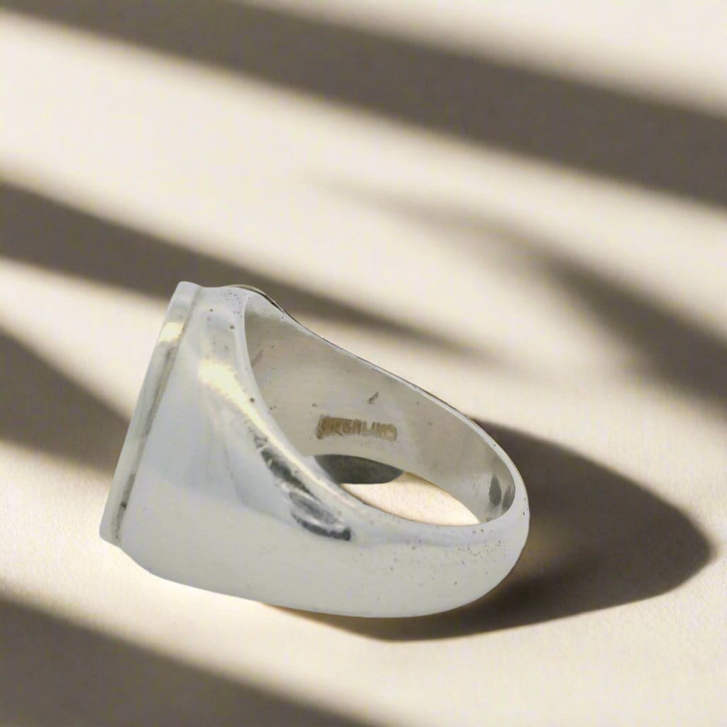Kalifano Native American Jewelry Man in Maze Hopi USA Native American Made 925 Sterling Silver Ring