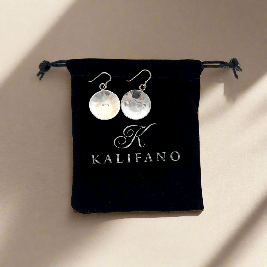 Kalifano Native American Jewelry Man in Maze Round Hopi USA Native American Made 925 Sterling Silver Earrings with French Hook NAE400.049