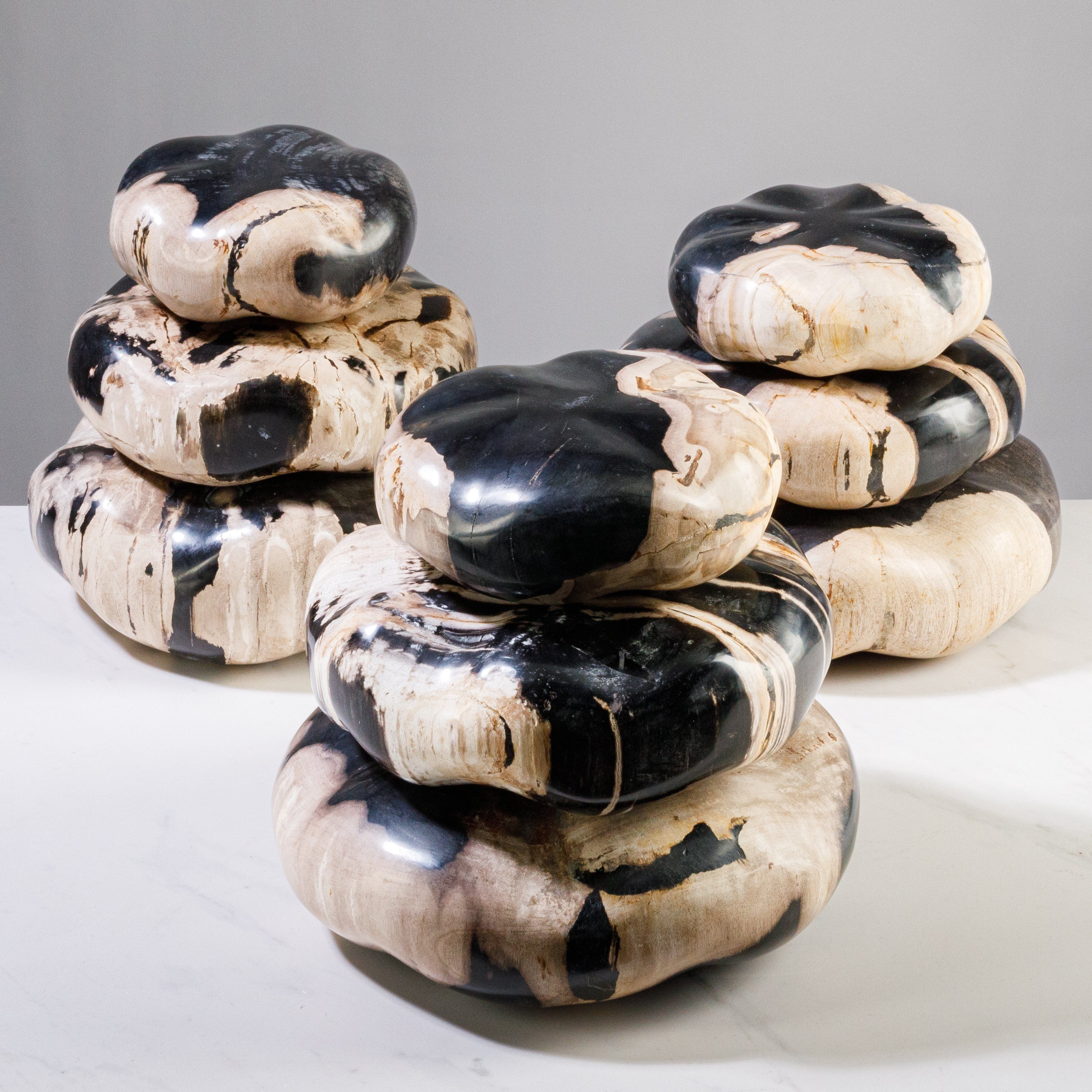 Kalifano Petrified Wood 10" Black Petrified Wood Sculpture Stack PWST1400-BK