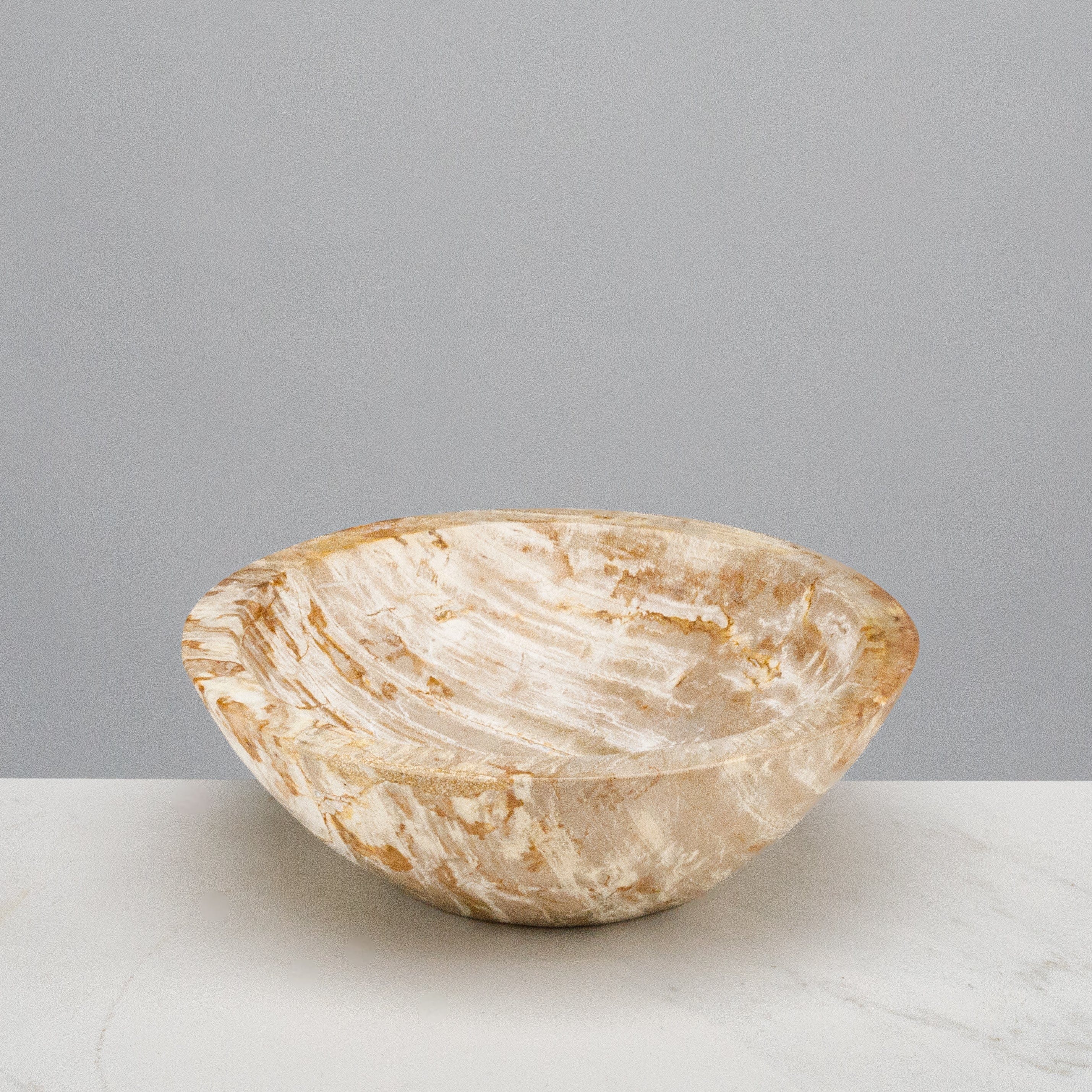 Kalifano Petrified Wood 9" Brown Small Petrified Wood Bowl PWBO500-BN