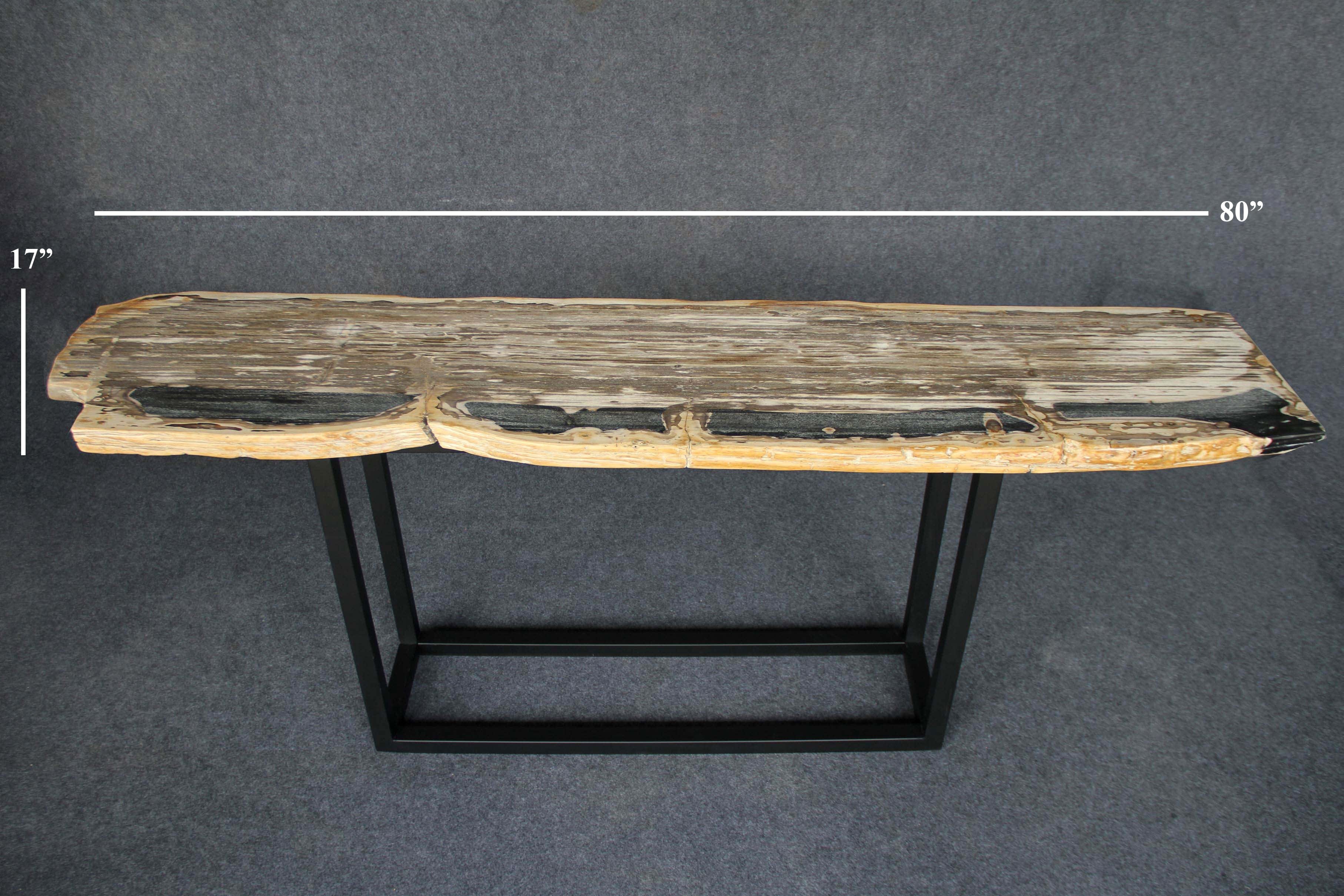 Kalifano Petrified Wood Petrified Wood Console Table 80" / 198 lbs PWR7200.003